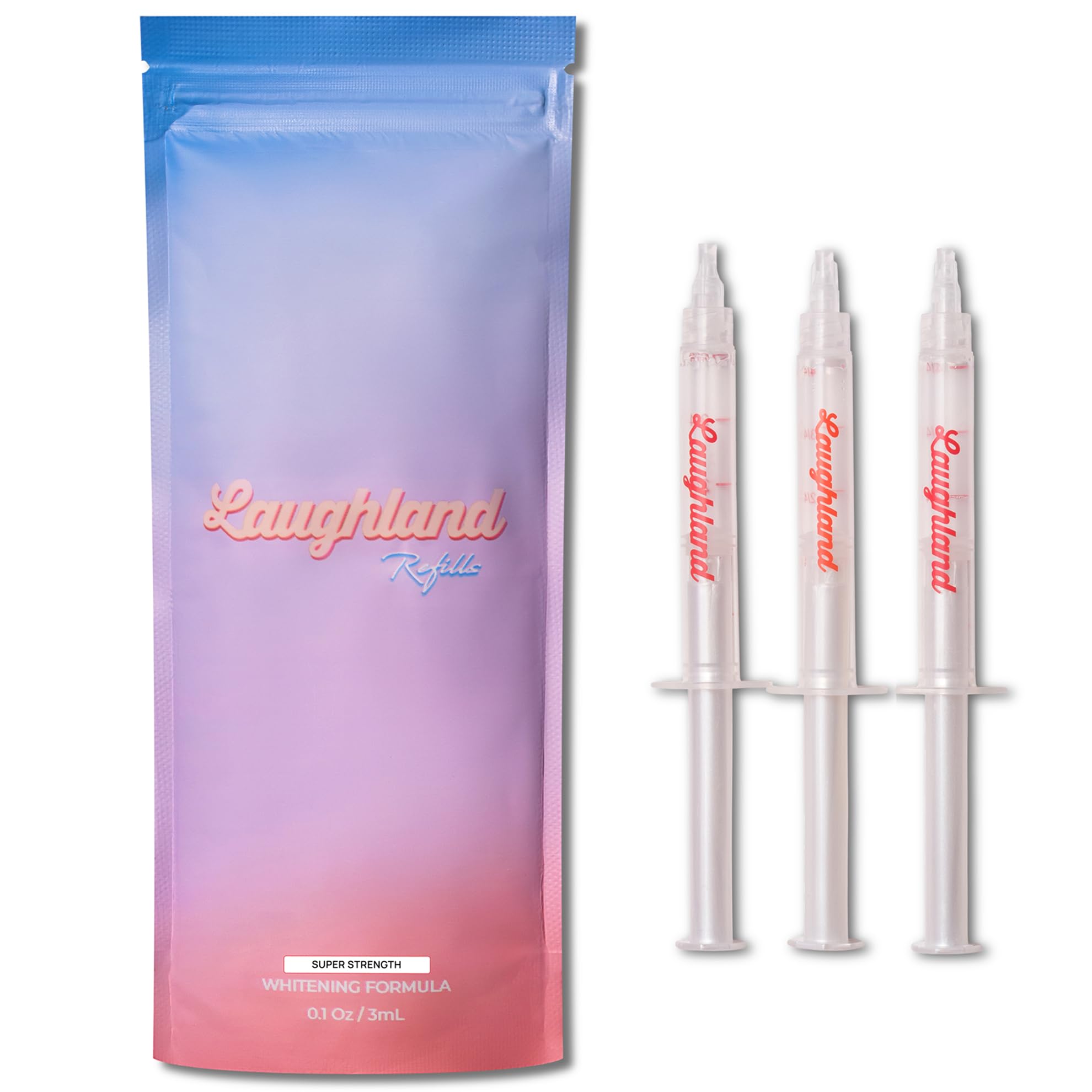 Laughland Super Strength Teeth Whitening Gel 3 Pack – 11% Hydrogen Peroxide, Mint, Glycerin & Aloe | At-Home Dental Care