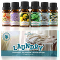 SNOWSEN Laundry Fragrance Oils Set – Diffuser Essential Oils (Cotton Clean, Lavender Field, Chamomile Bliss, Fresh Citrus, Peppermint Burst, Lemon Zest)