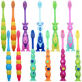 Lauwell 12-Piece Toddler Toothbrush Pack – Soft Bristles, Covers & Suction Cup