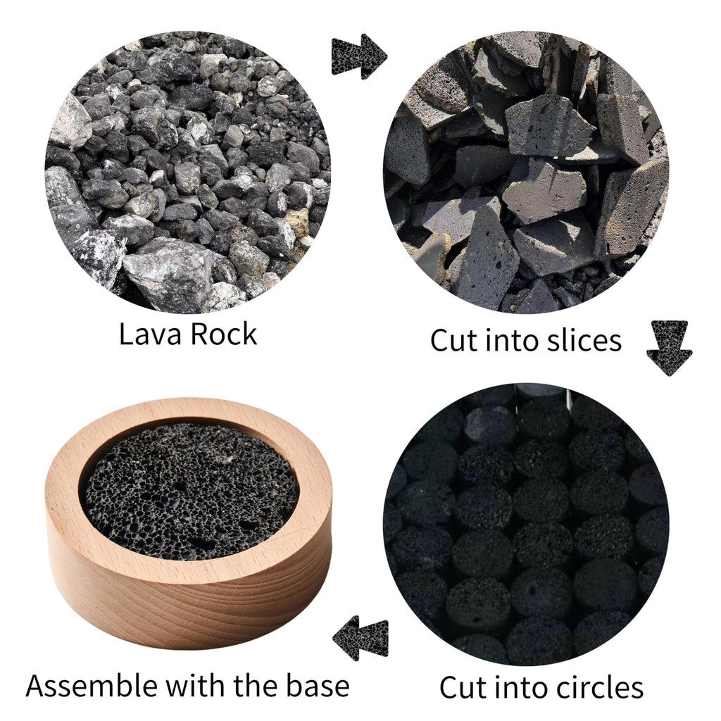Small Passive Lava Rock Diffuser for Essential Oils — Desk, Office, Car
