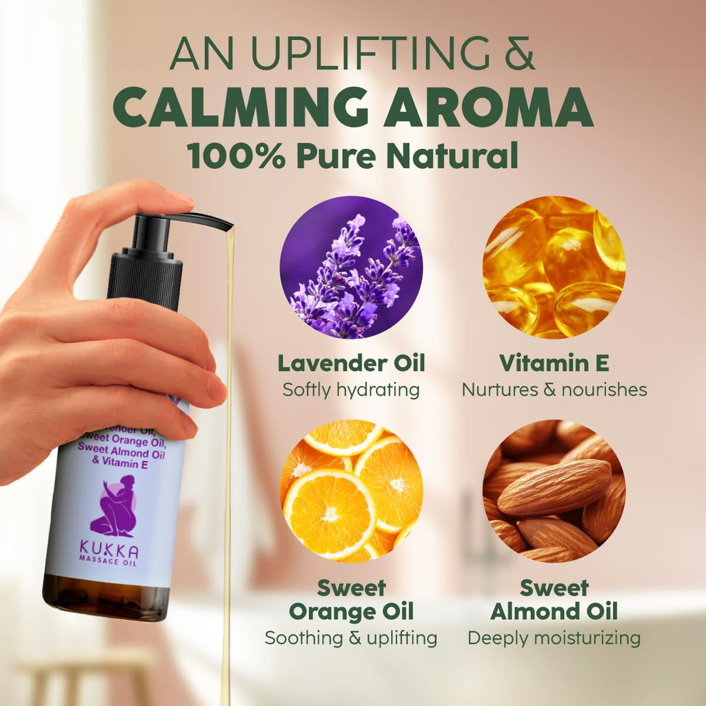 KUKKA Aromatherapy Massage Oil for Sore Muscles Non-Greasy All Skin Types