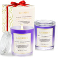 Lavender Candle Gift Set – 2 Pack Wood Wick Soy Candles with Gift Boxes