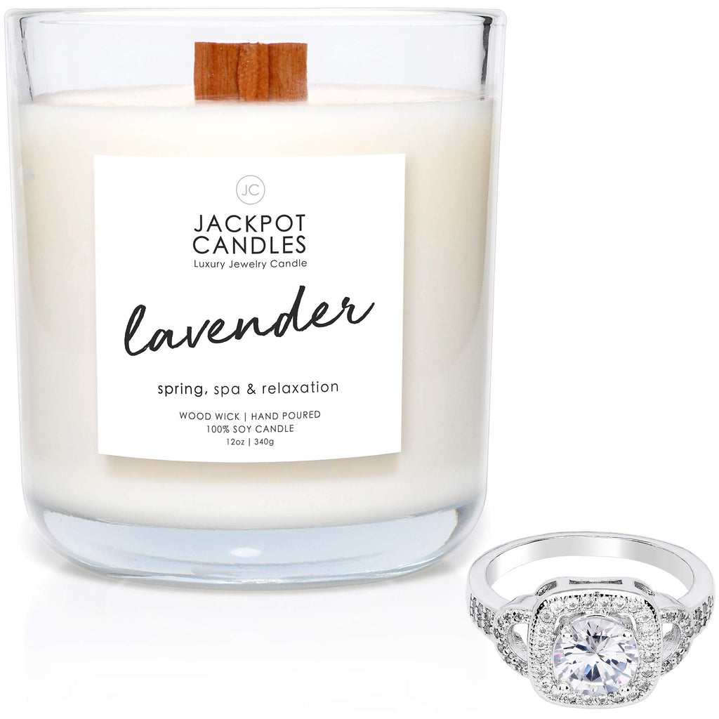 Lavender Candle with Ring Inside – Surprise Jewelry (Ring Size 7) | Made in USA