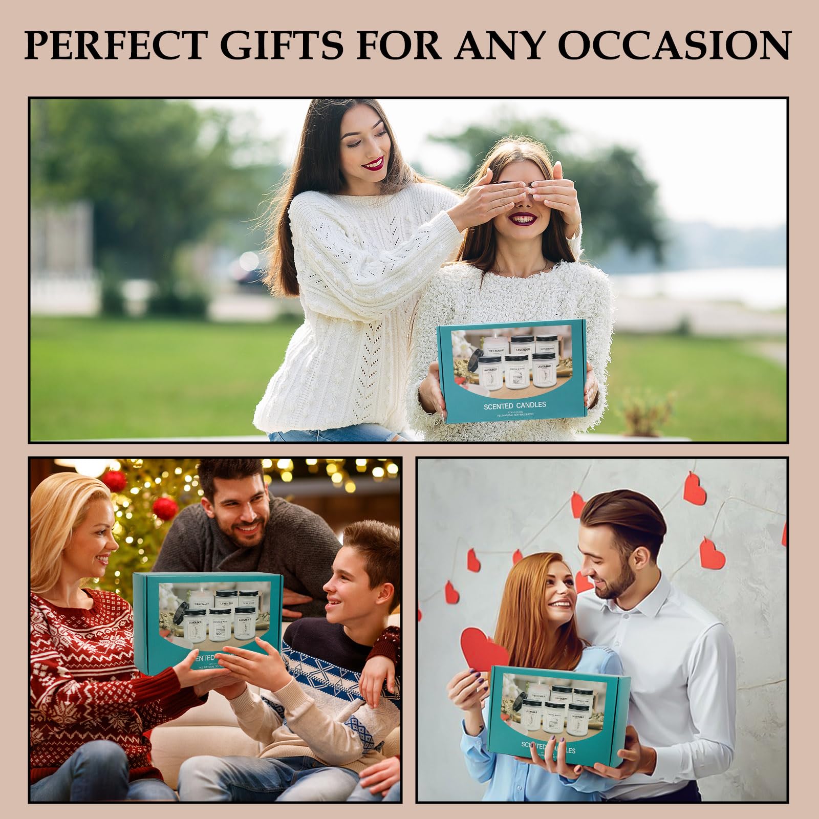 Lavender Candle Gift Set – 6-Pack, Natural Soy Wax Candles