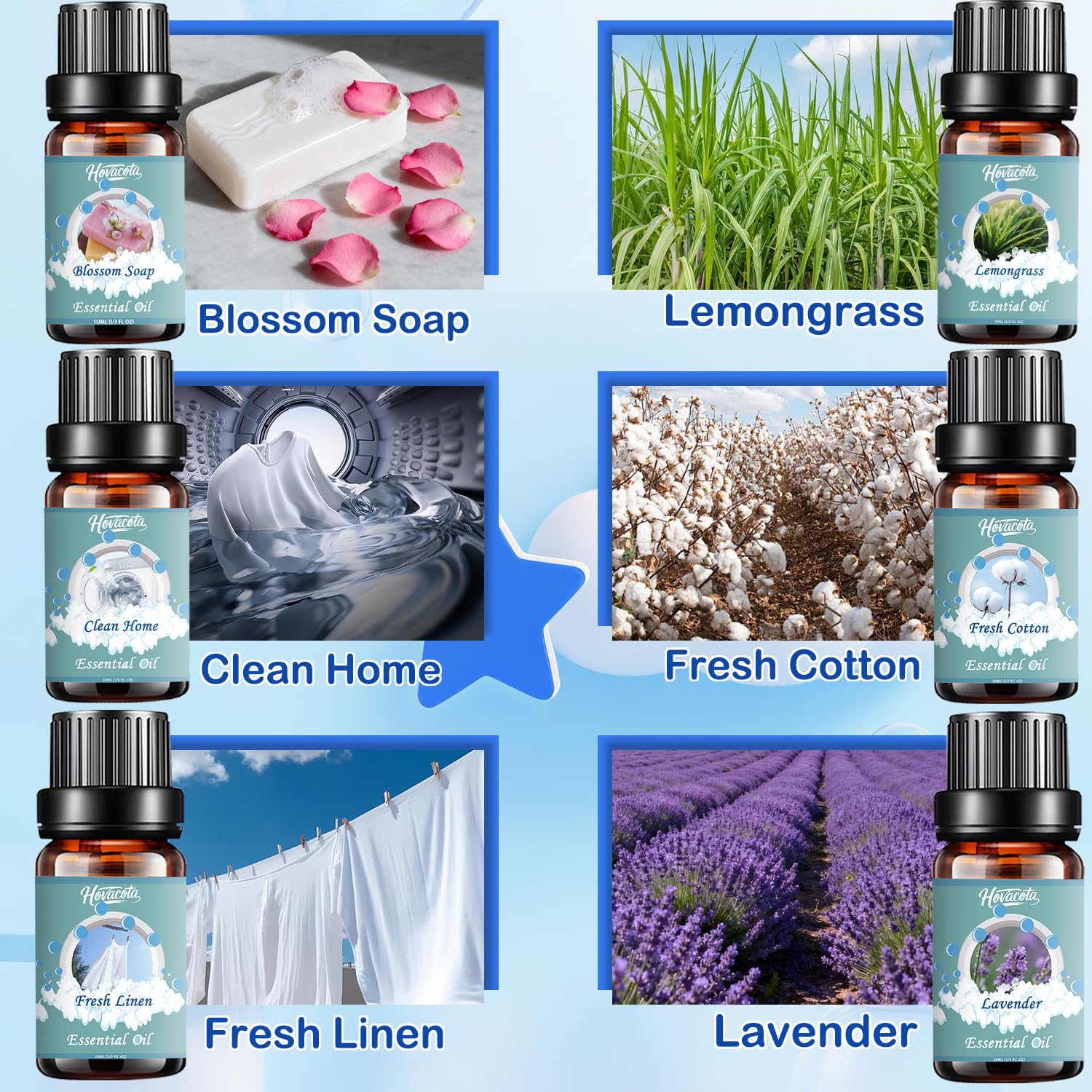 Laundry Essential Oils Set – Diffuser Oils for Home & DIY Fragrances