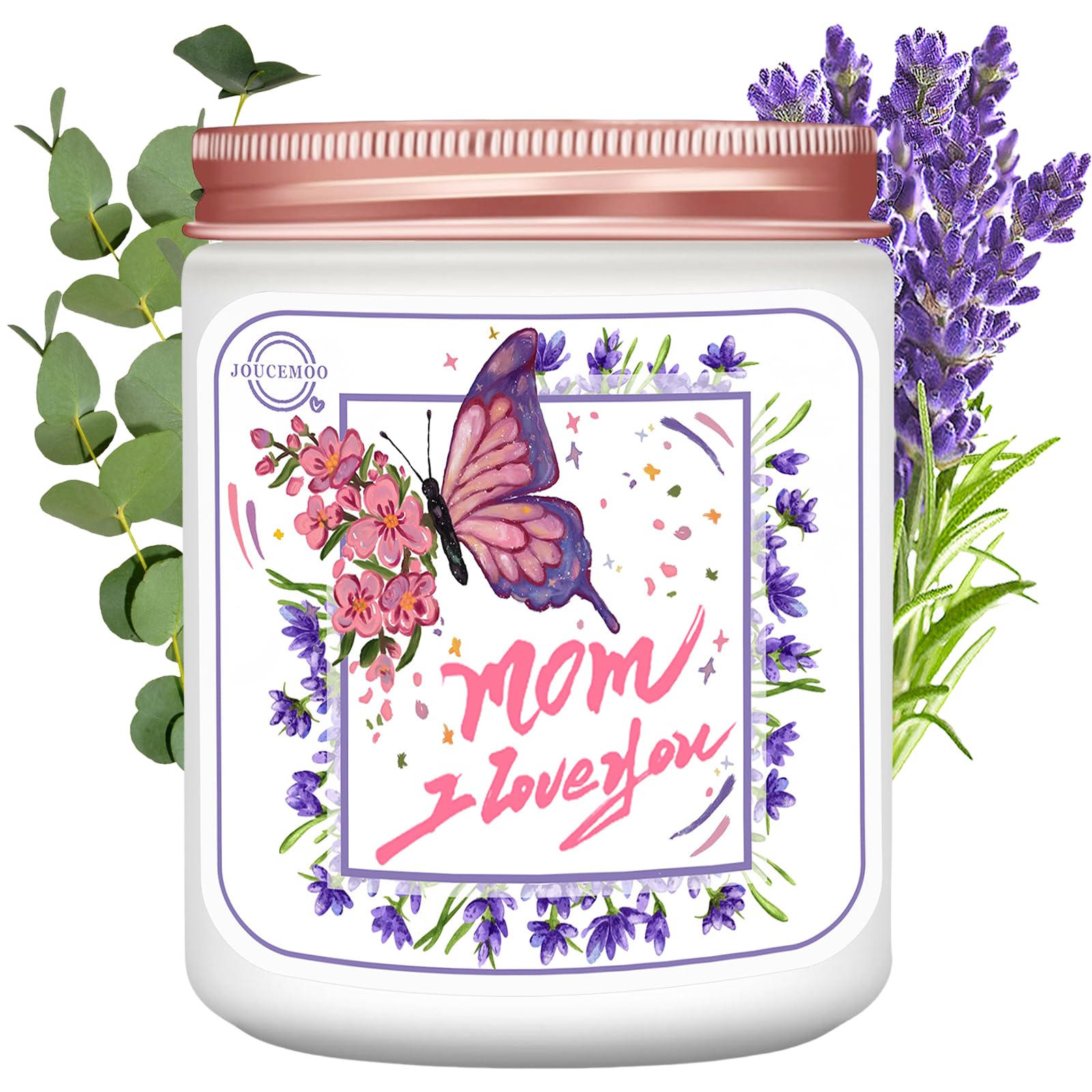 Christmas Gifts for Mom - Lavender Eucalyptus Soy Wax Candle | 50-Hour Burn