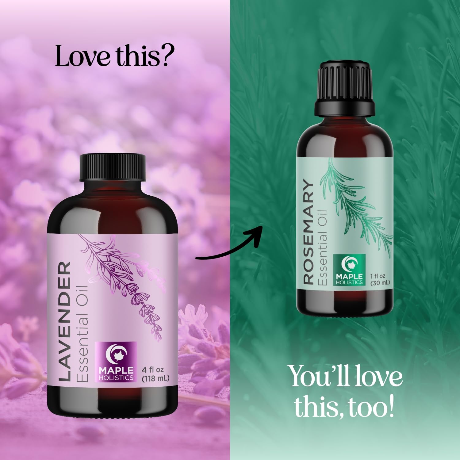 Pure Lavender Essential Oil - Premium Grade 4 fl oz in Glass Bottle | Non-GMO | for Hair, Skin, Nails, Diffusers, Aromatherapy