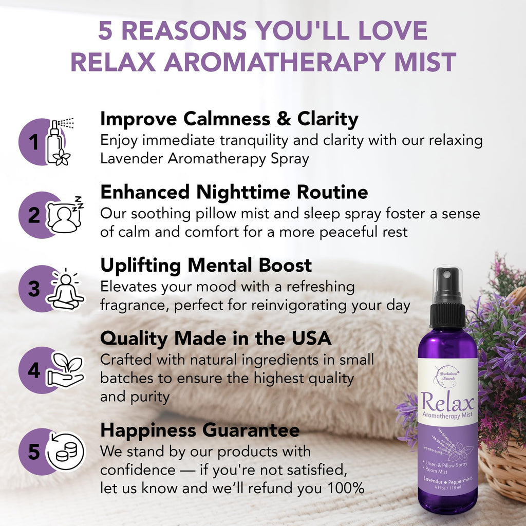 Relax Lavender Sleep Spray – Linen & Pillow Mist, 4oz | Brookethorne Naturals