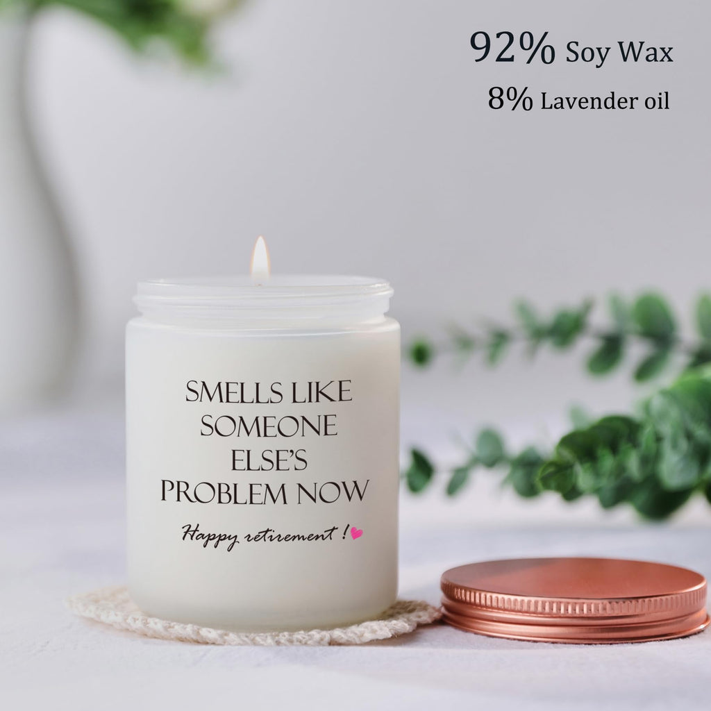 Retirement Gifts for Women & Men | Lavender Scent Candle - Funny 2025 Gift Idea