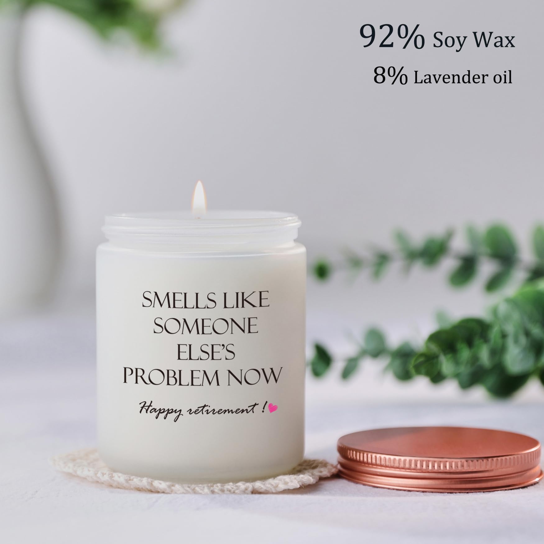 Retirement Gifts for Women & Men | Lavender Scent Candle - Funny 2025 Gift Idea