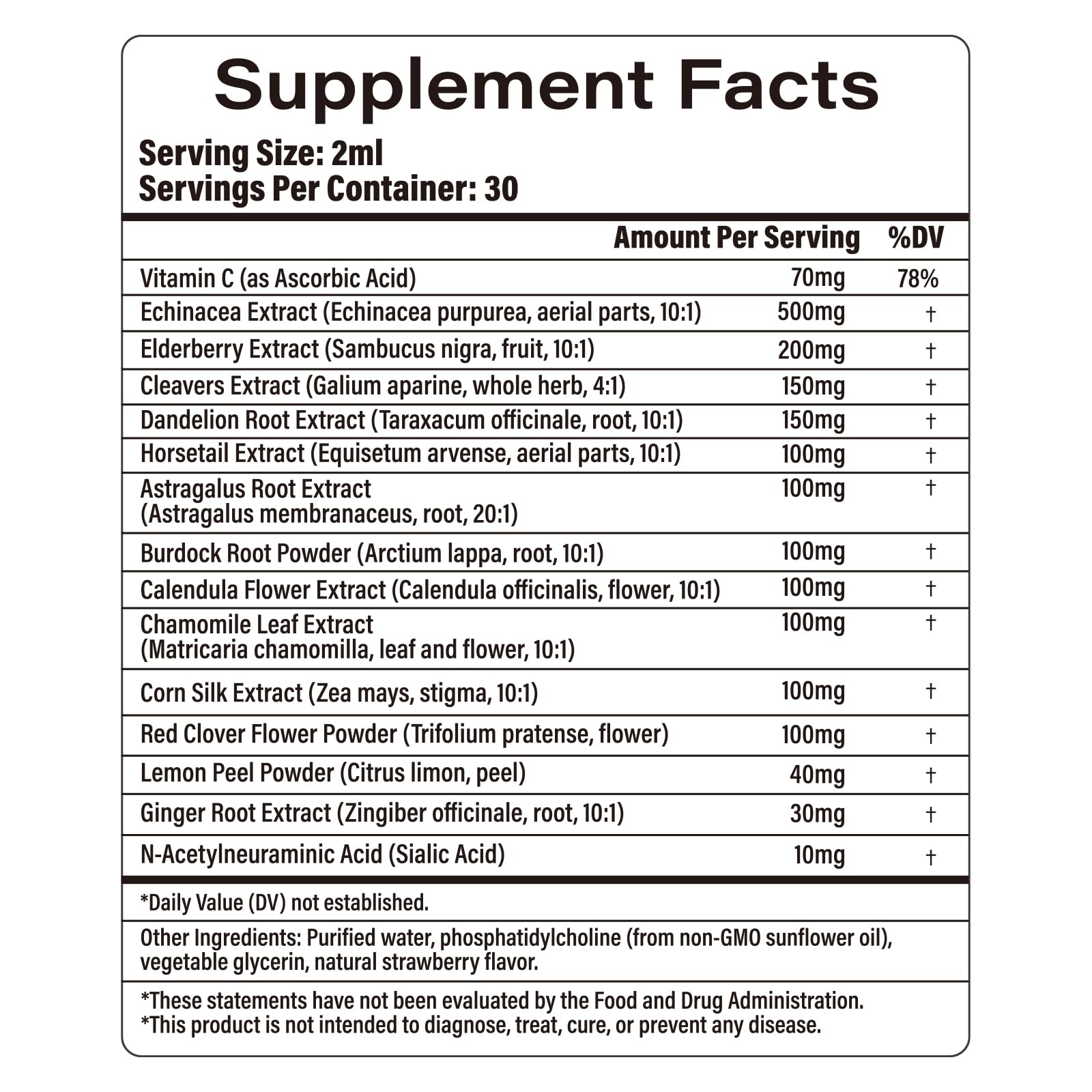 Lazpowfi Liposomal Lymph Drops 2000mg – Strawberry Flavor, 2 fl oz