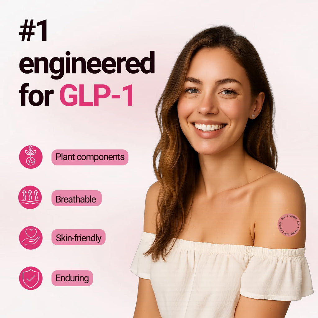 Le Tian Xian GLP-1 Patch – 8-Hour Wear, Gentle Hypoallergenic Formula, 30 Patches (Pack of 2)