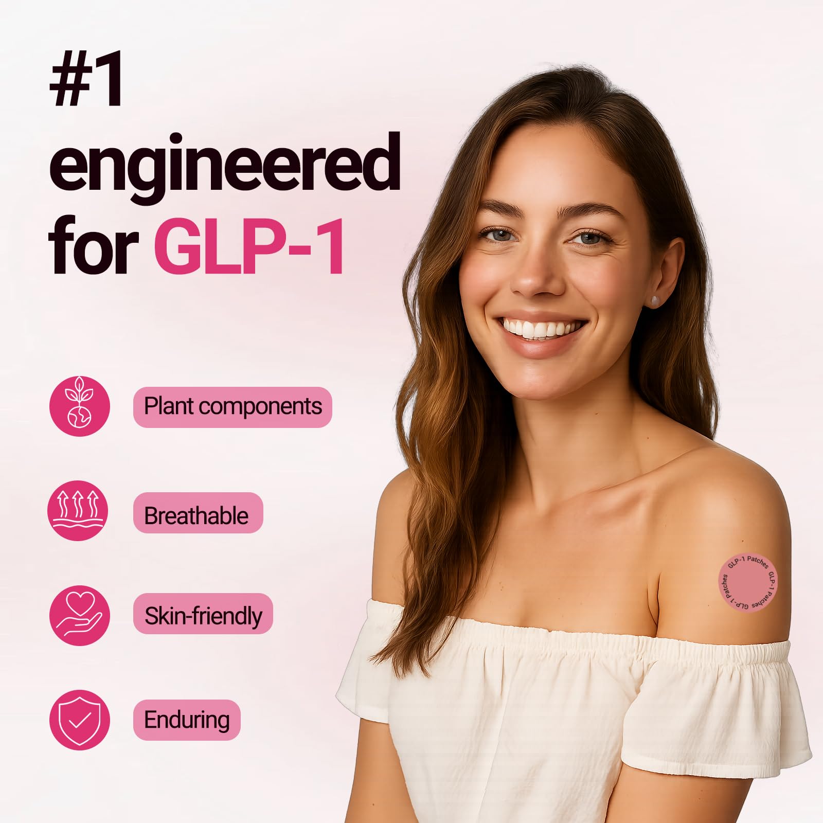 Le Tian Xian GLP-1 Patch – 8-Hour Wear, Gentle Hypoallergenic Formula, 30 Patches (Pack of 2)
