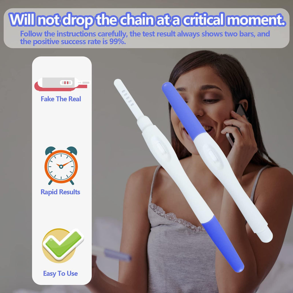 LE TOOTER Fake Pregnancy Test Strips - 4 Pack Prank Kit (Blue & Pink)