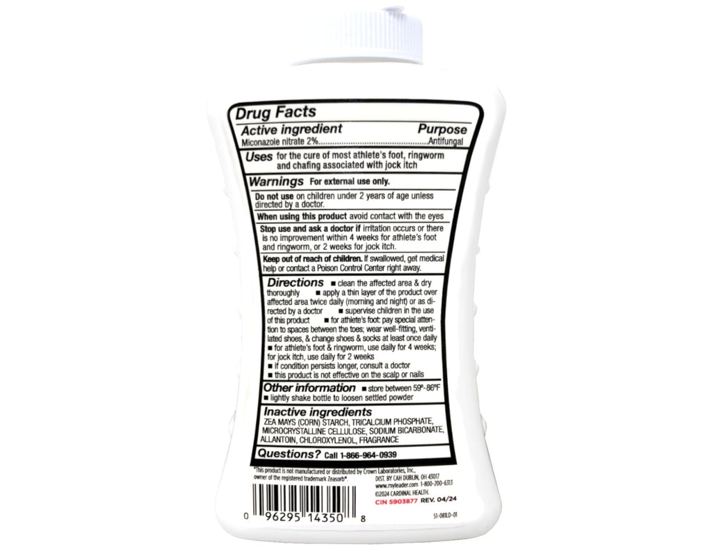 LEADER Athlete's Foot AF Powder – Moisture Absorbing, Talc-Free, 2.5 oz