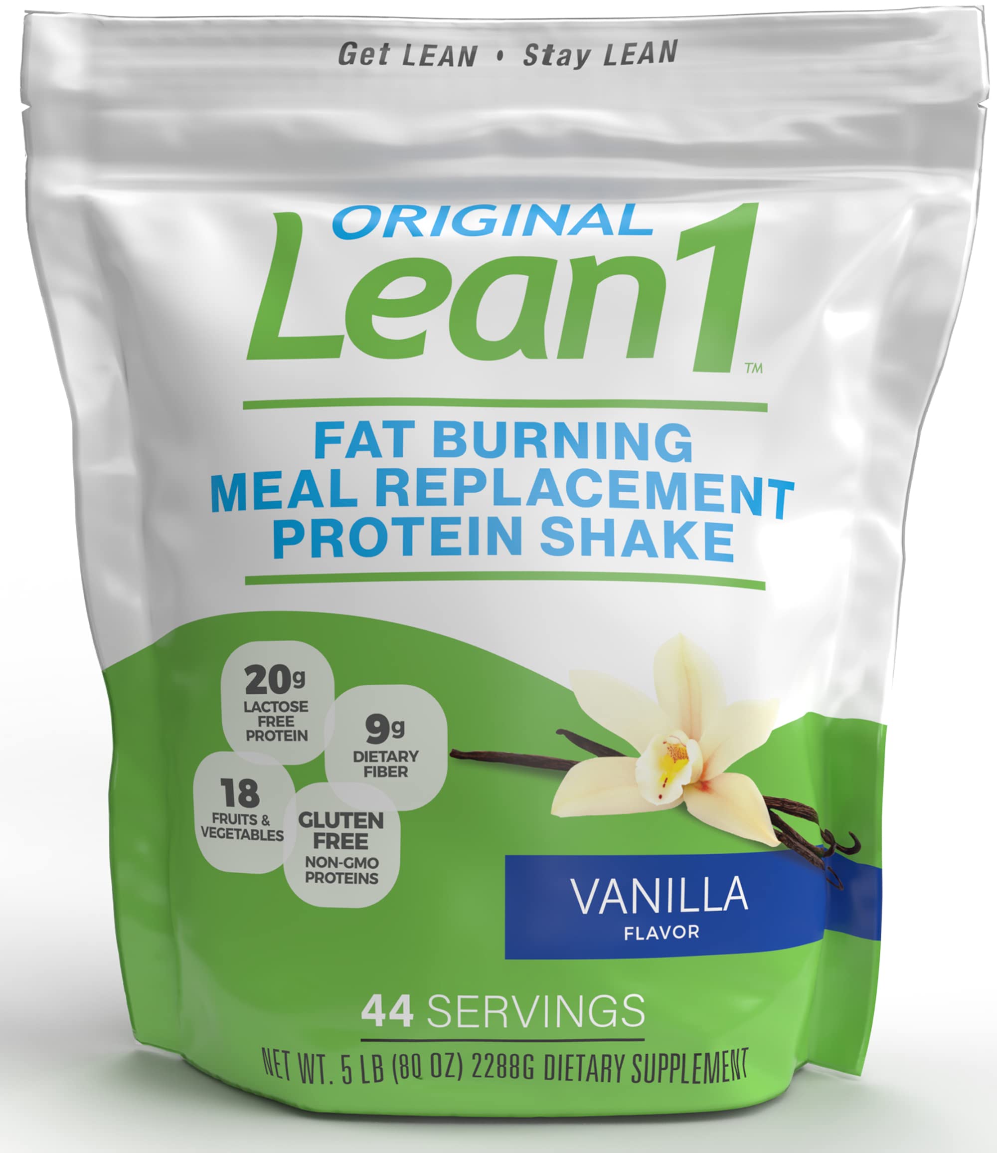 Lean1 Vanilla Meal Replacement Shake – 44 Servings (5 lb Bag)
