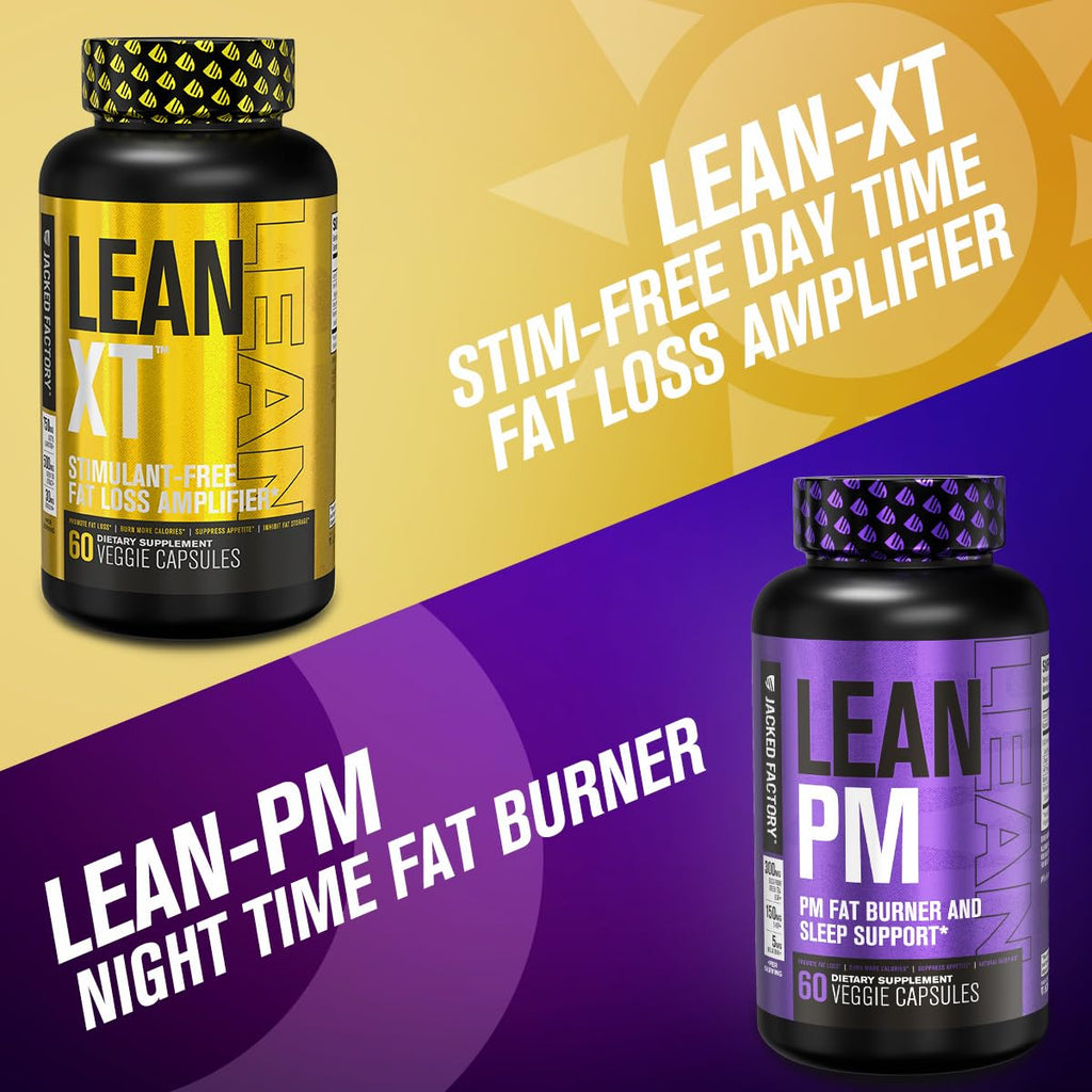 Jacked Factory Lean-XT Caffeine Free Fat Burner | Non-Stim Weight Loss & Metabolism Booster