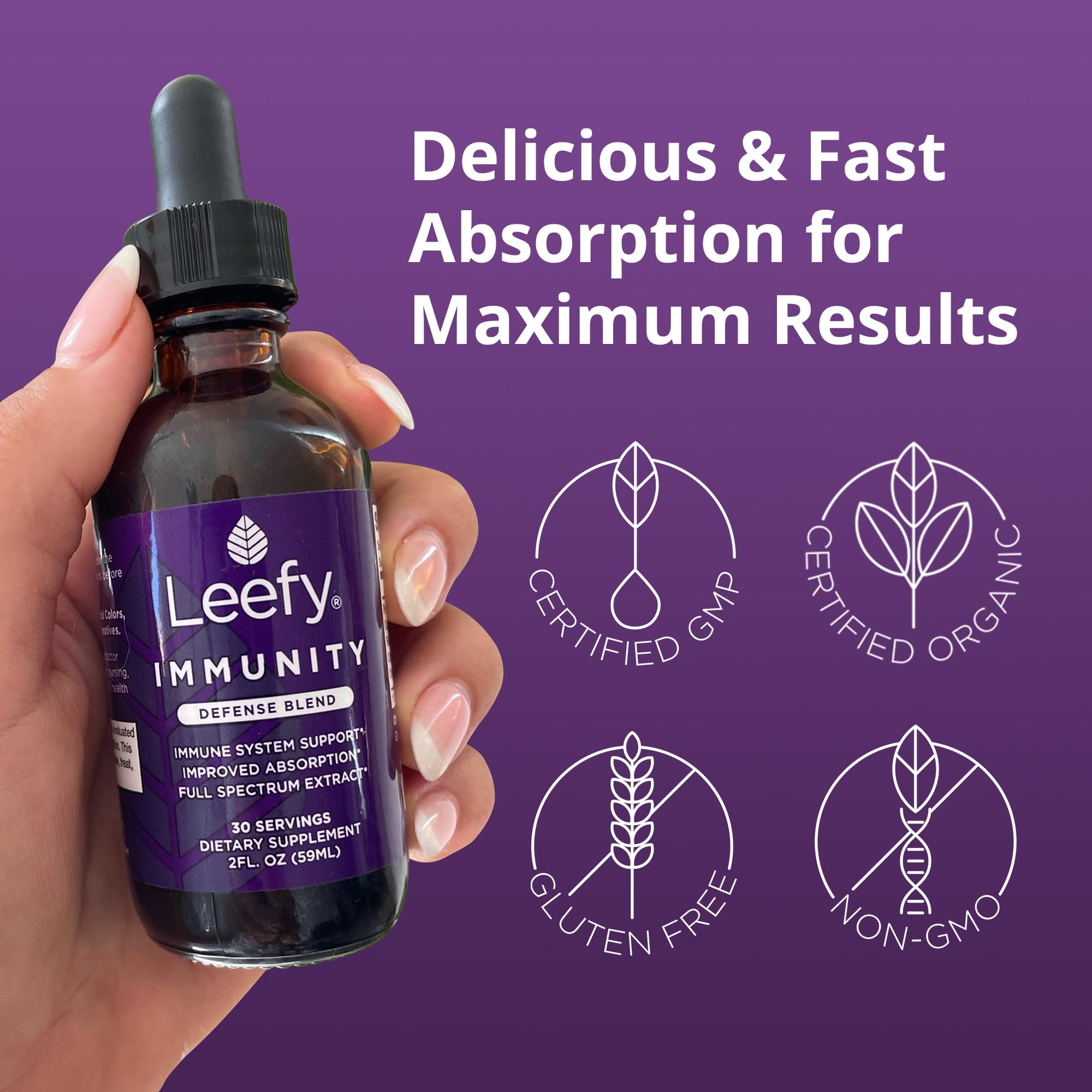 Leefy Organics Immunity Defense Blend – Organic Immune Support (2 oz)