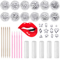 Leelosp 480 Pcs Tooth Gem Kit DIY Teeth Crystals – 12 Boxes, 5 Pink Brushes, No Glue