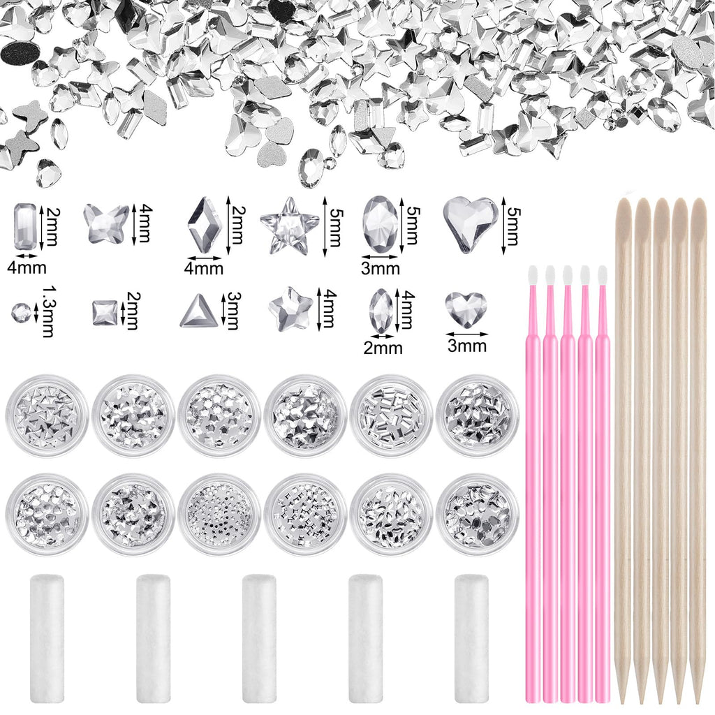 Leelosp 480 Pcs Tooth Gem Kit DIY Teeth Crystals – 12 Boxes, 5 Pink Brushes, No Glue