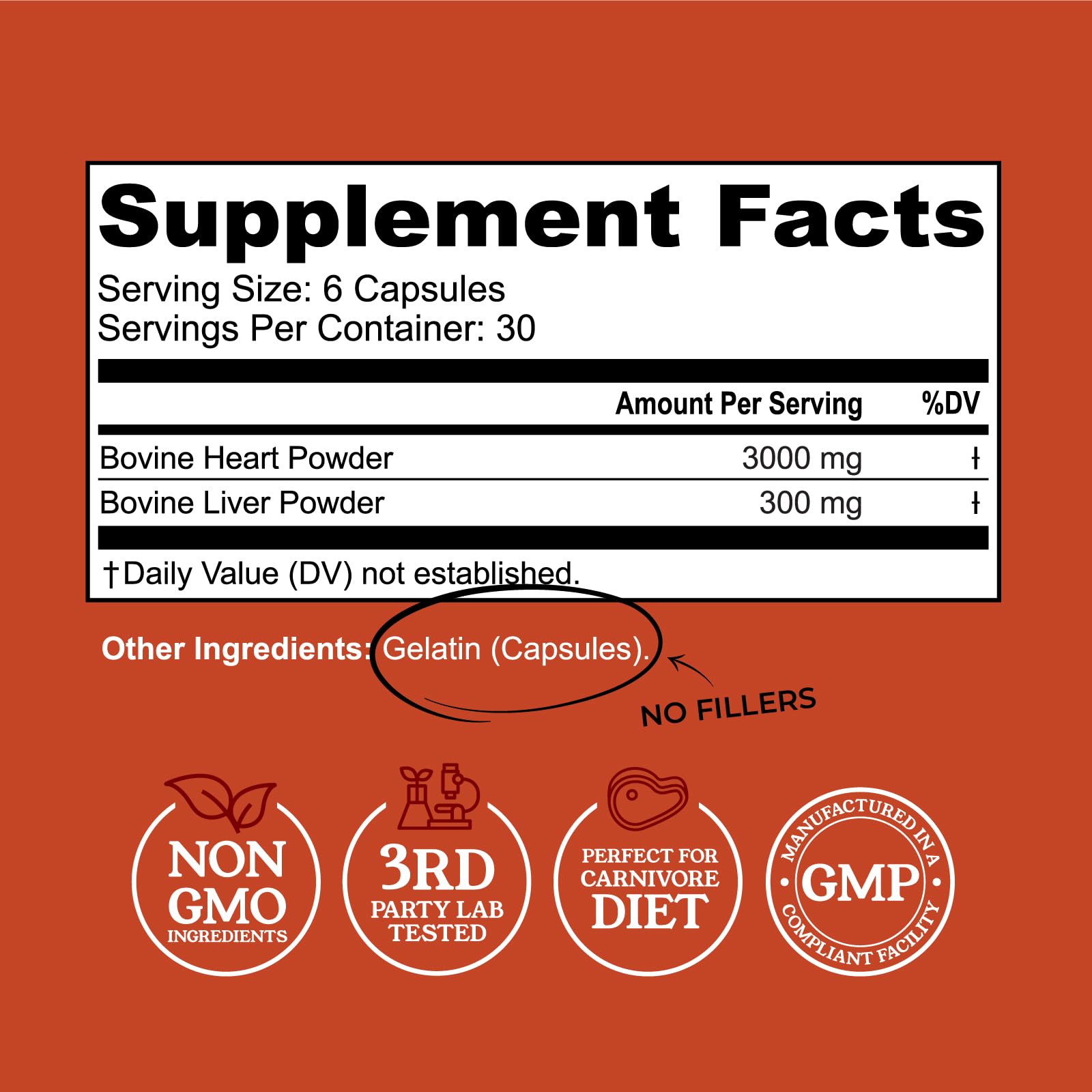 Left Coast Performance Grass-Fed Beef Heart & Liver Supplement | Pasture-Raised NZ | 180 Capsules