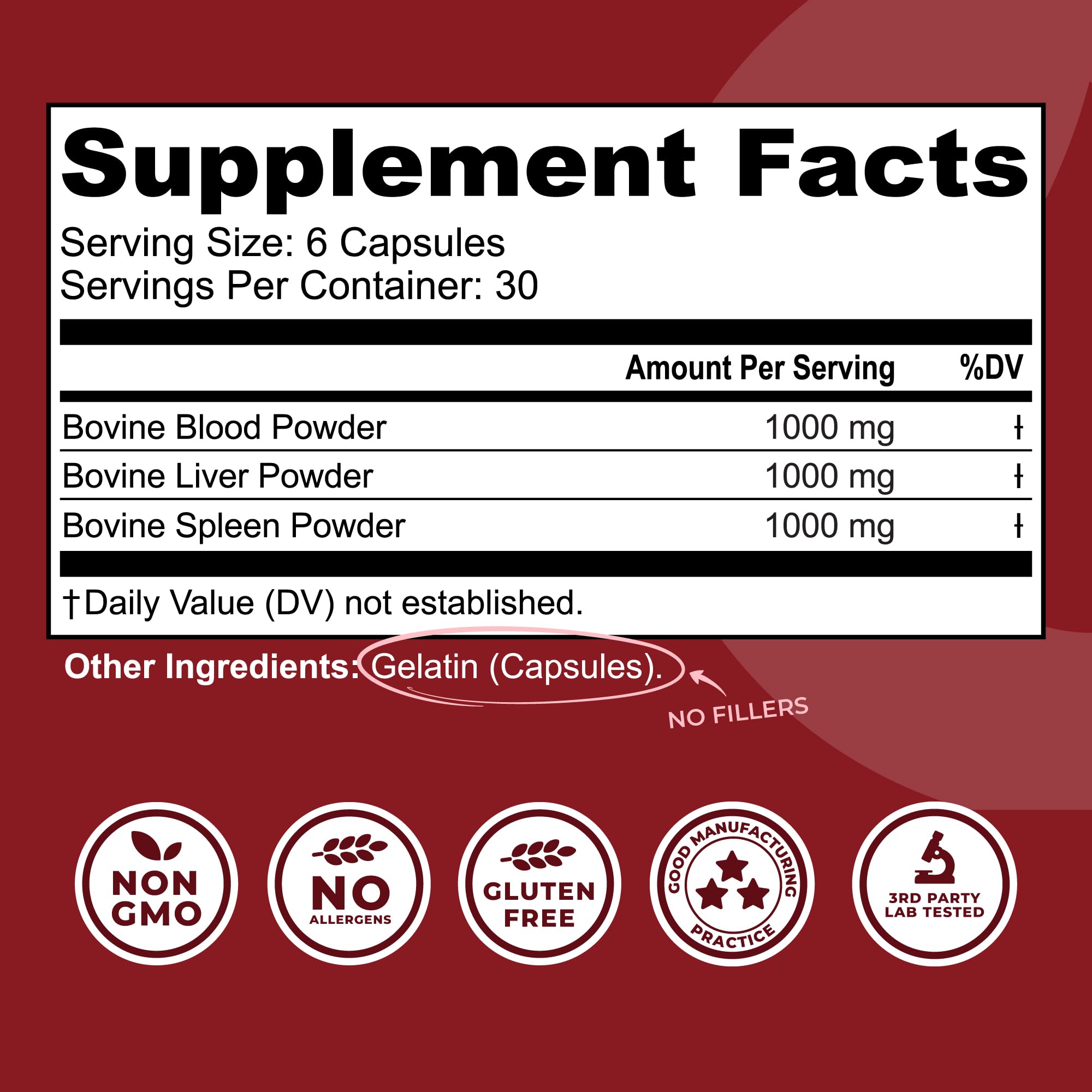 Left Coast Performance Grass-Fed Bovine Blood & Beef Liver Supplement – NZ Pasture Raised, Freeze-Dried, 180 Capsules