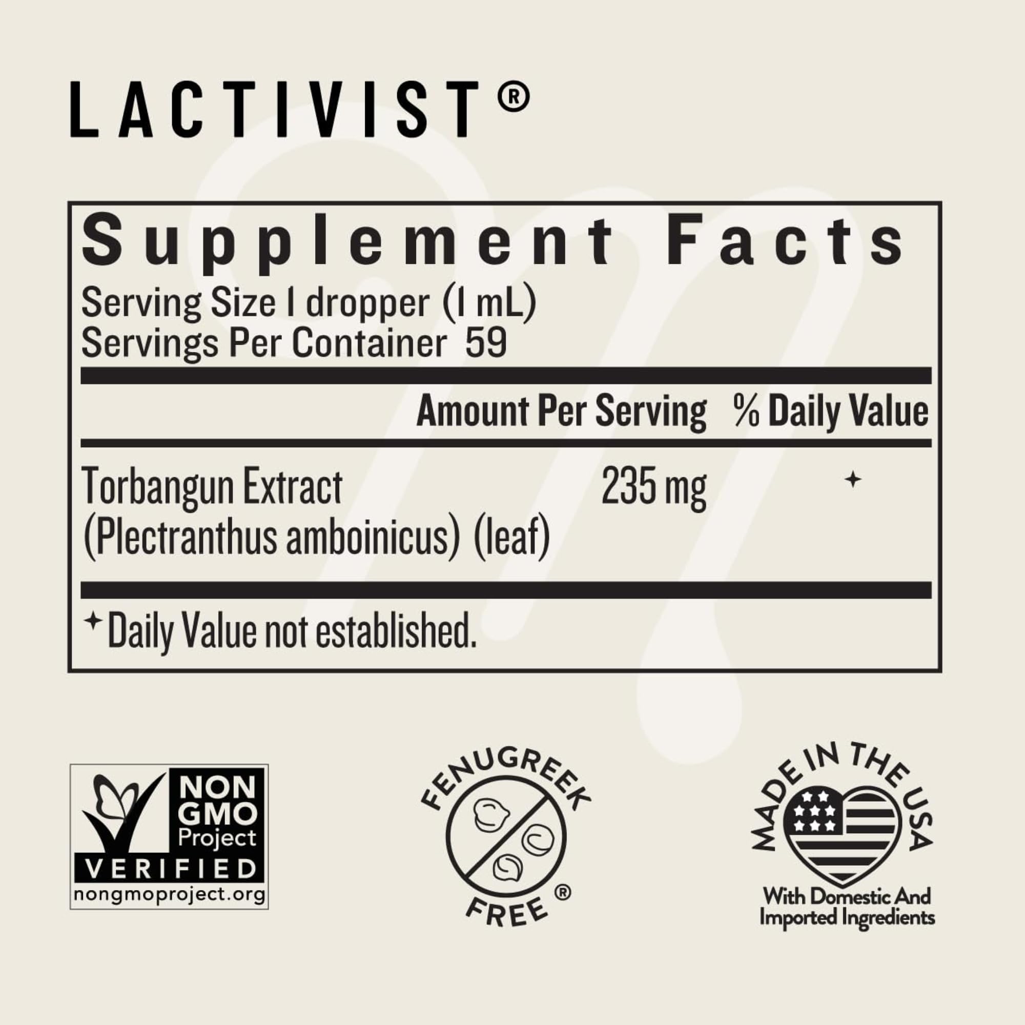 Legendairy Milk Lactivist Drops – Organic Torbangun for Lactation | Alcohol-Free, Made in USA, 2 fl oz