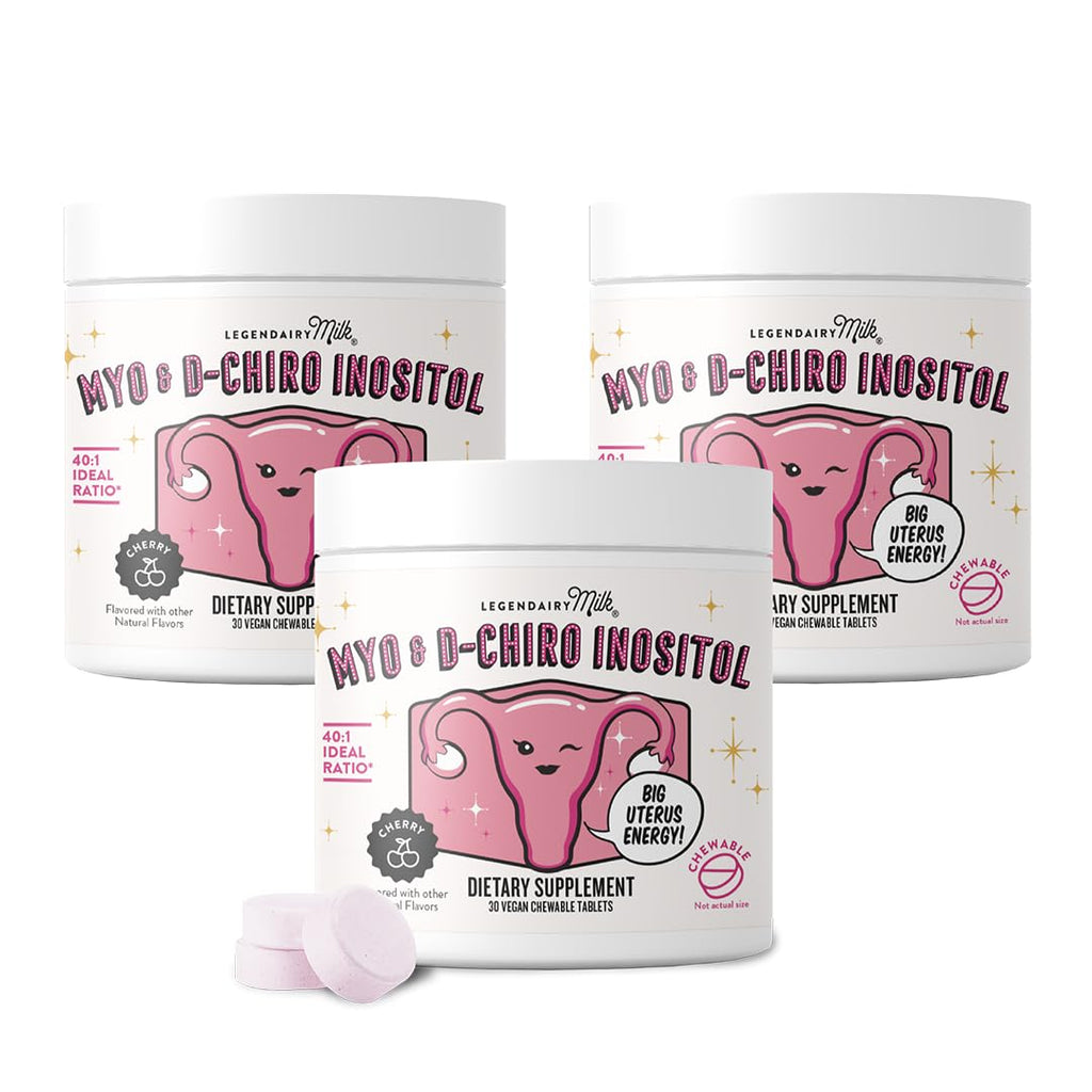 Legendairy Milk Pure Inositol Chewable Tablets 40:1 | Hormonal Balance & Fertility Support (90-Day Pack)