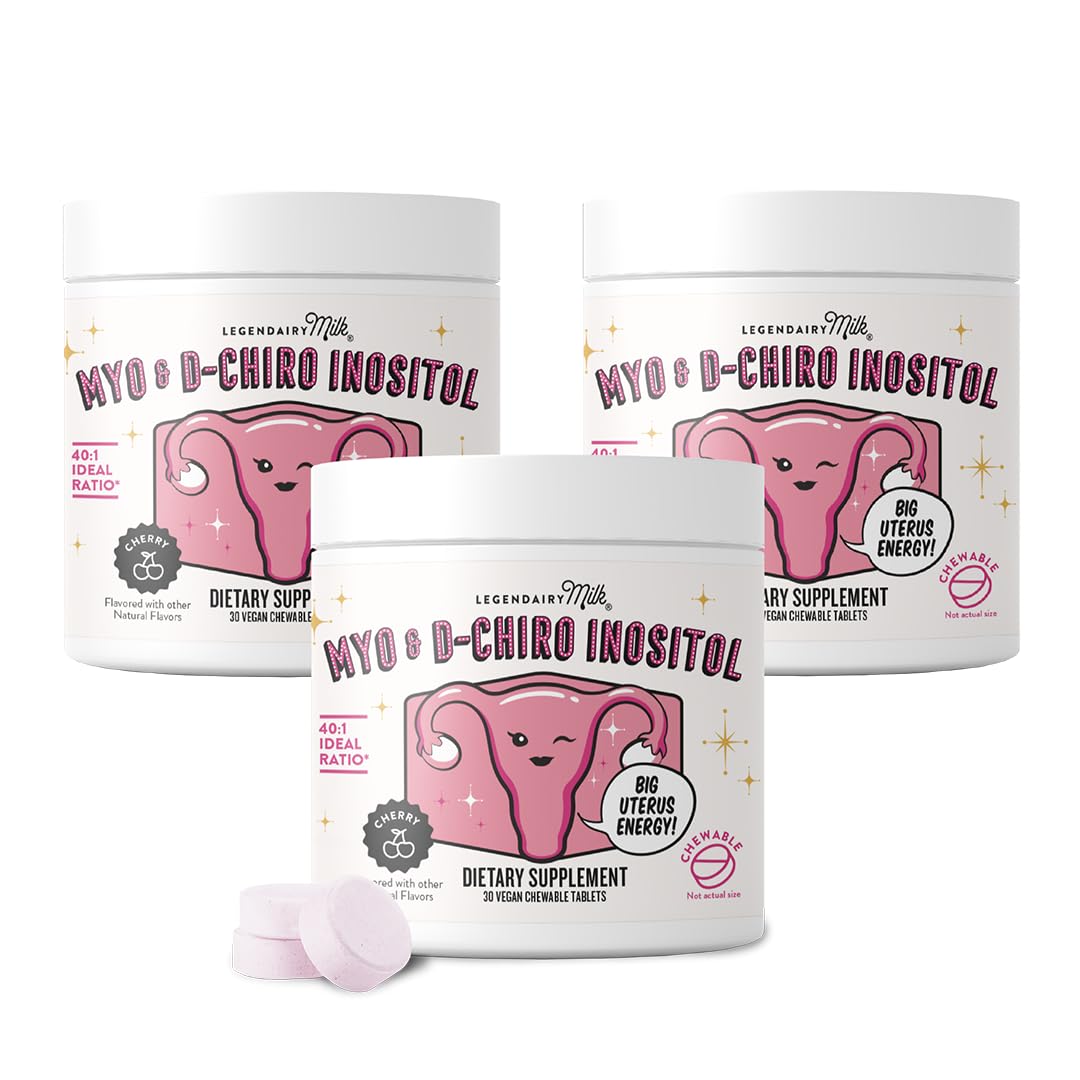 Legendairy Milk Pure Inositol Chewable Tablets 40:1 | Hormonal Balance & Fertility Support (90-Day Pack)