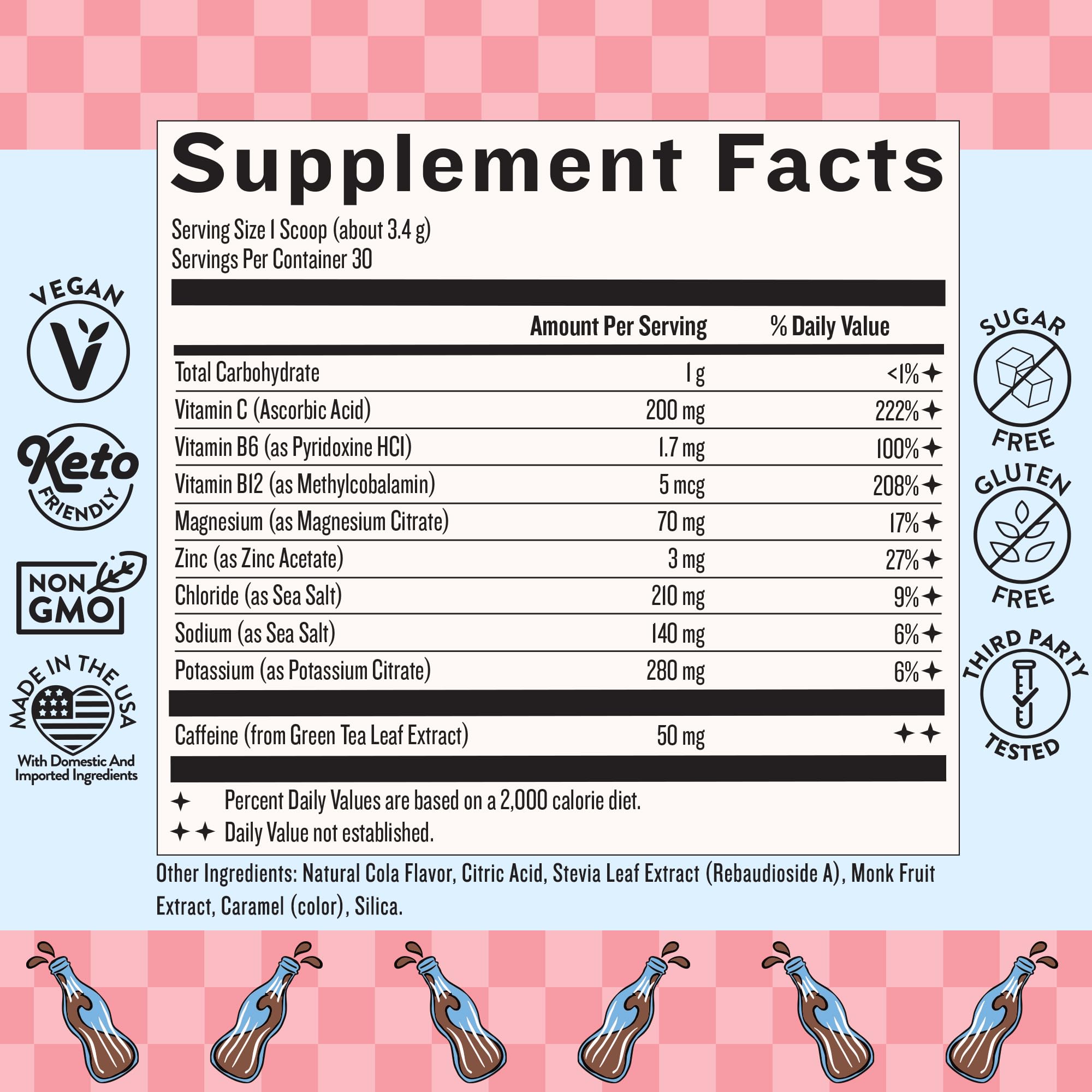 Legendairy Milk She's Electric – Cola Flavor Energy Powder | Sugar Free & Calorie Free, Vitamin B6 & B12