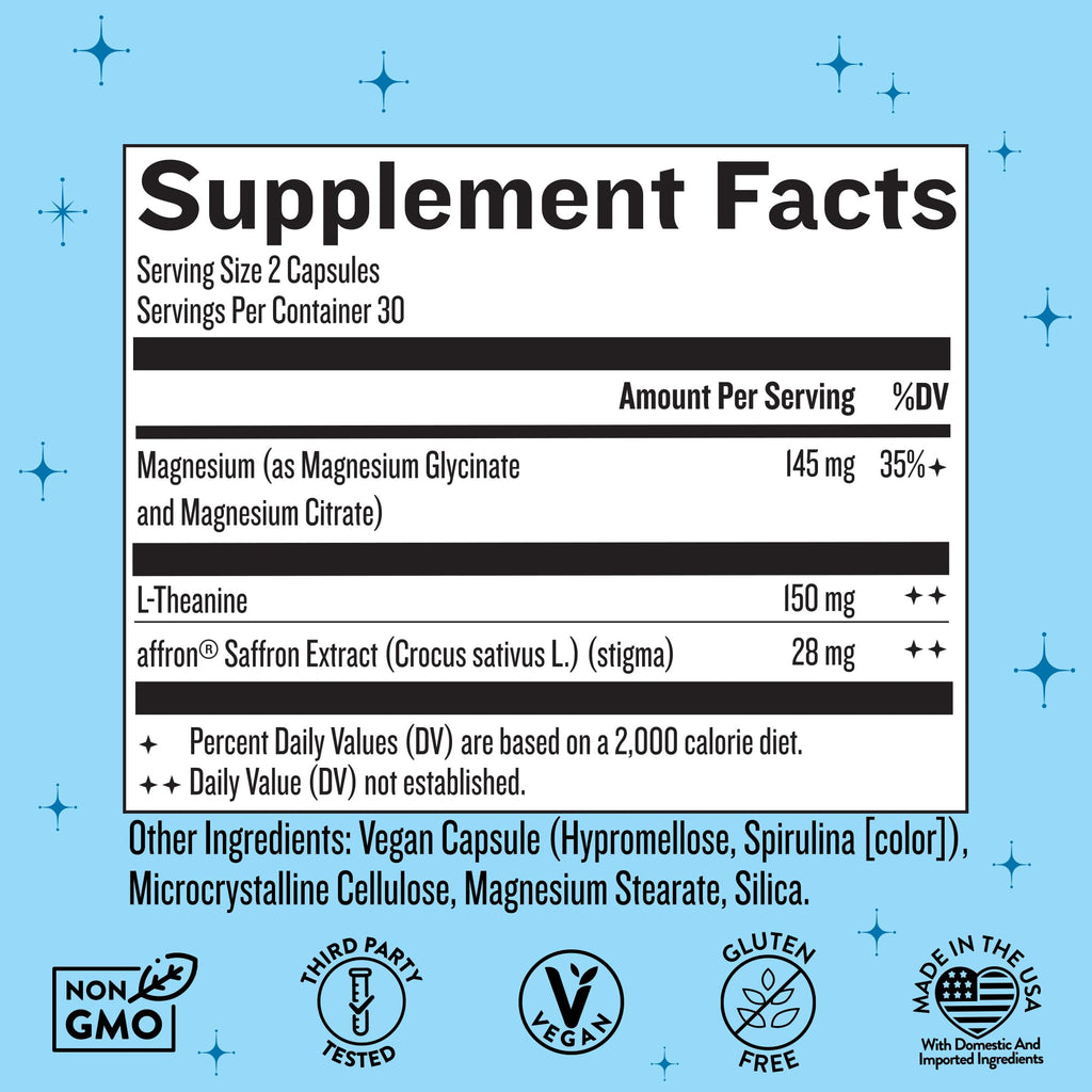 Miss Bliss Daily Stress Support – Saffron, L-Theanine & Magnesium | Legendairy Milk 60 Capsules