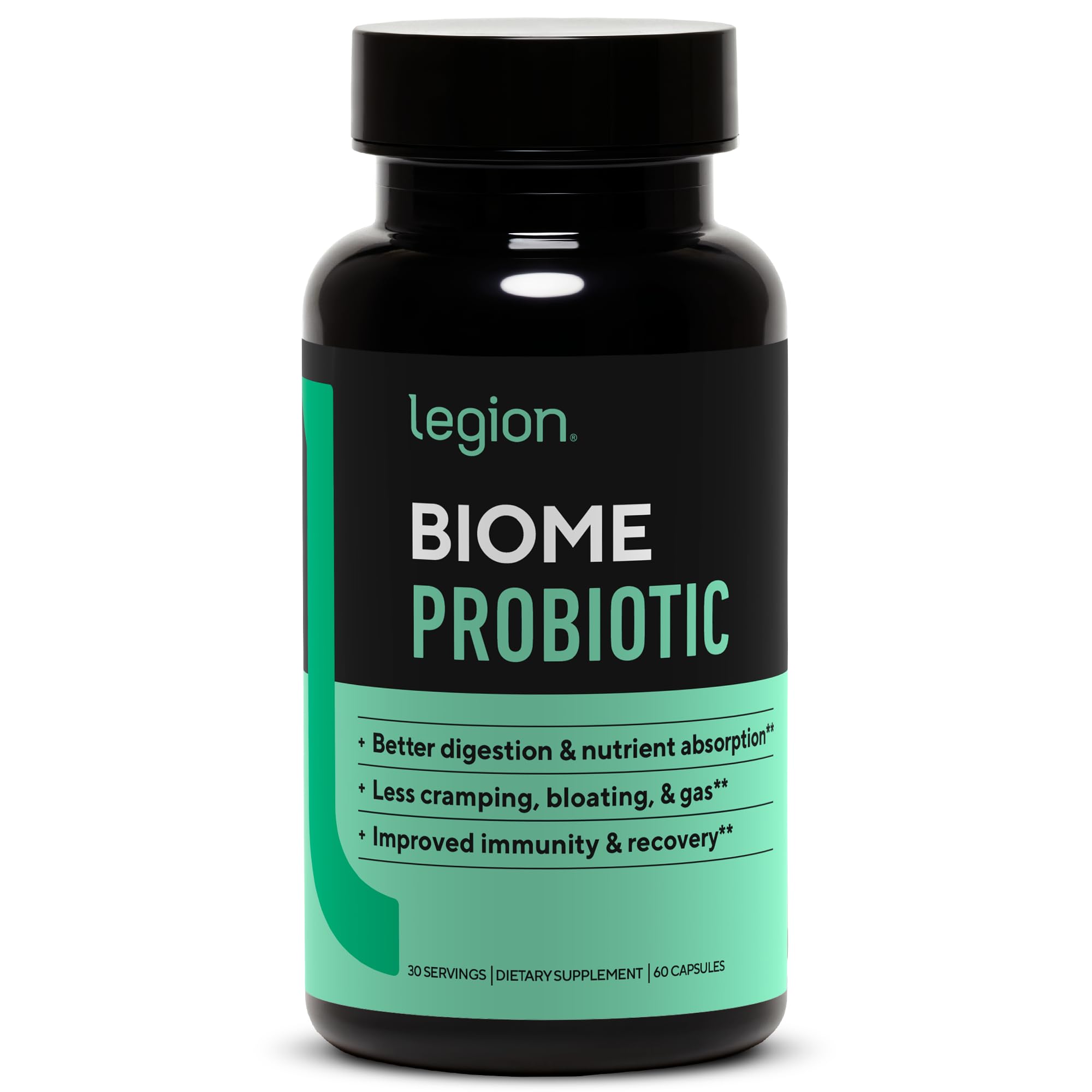 LEGION Biome Probiotic - Natural Gut Health Support for Women & Men | 30 Servings