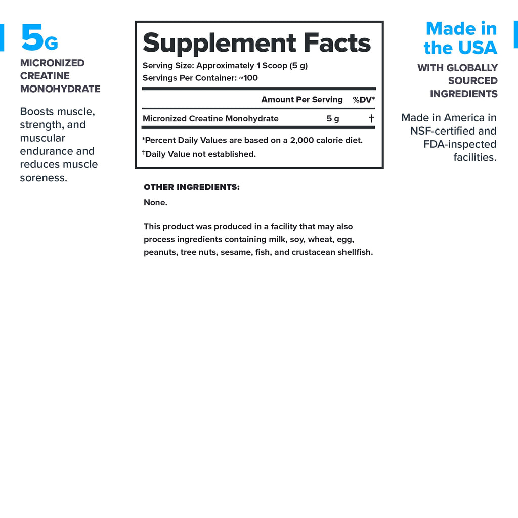 LEGION Micronized Creatine Monohydrate – Clean Unflavored Powder (100 Servings)