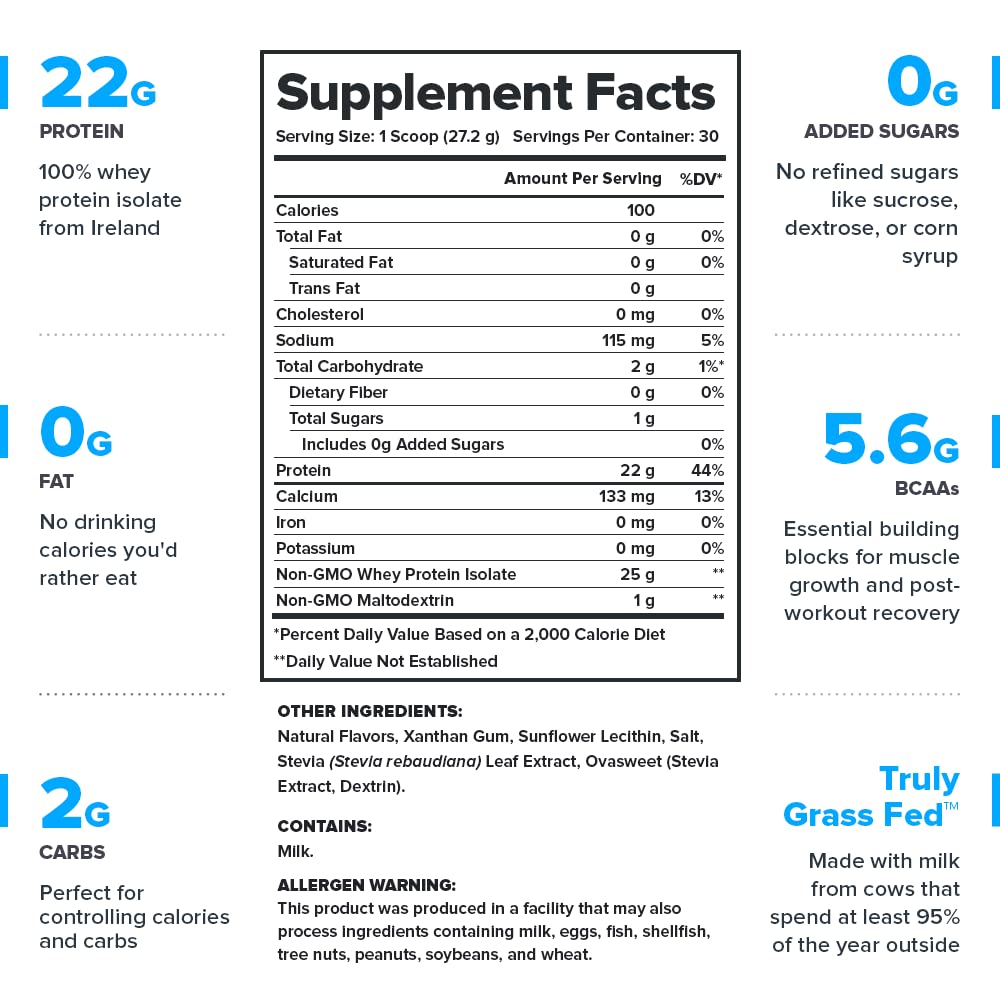 LEGION Whey+ French Vanilla Whey Isolate – Grass-Fed, 60 Servings