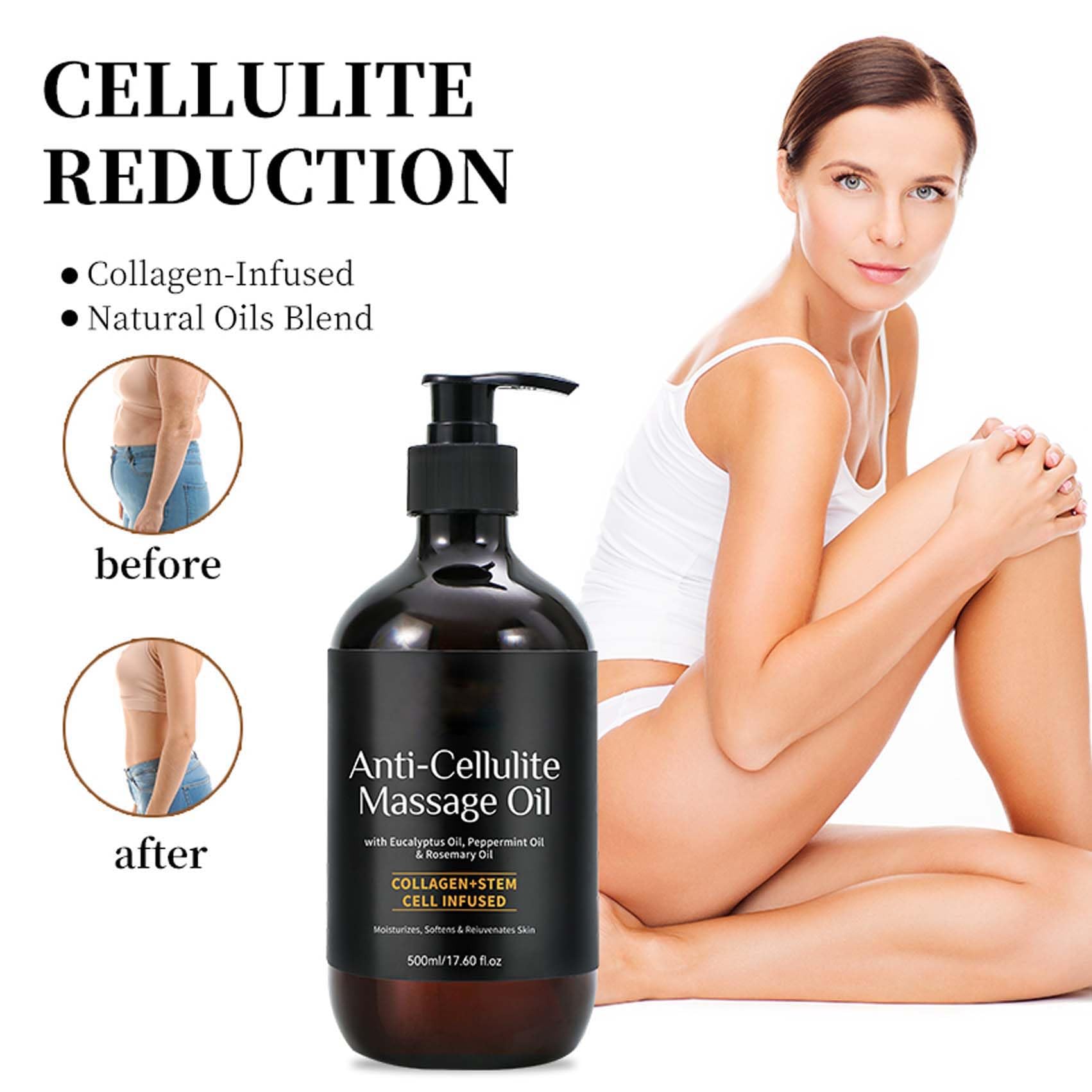 LEHOYIANG Anti-Cellulite Massage Oil – 17.6oz, 100% Pure Essential Oil for Diffusers, Skin & Aromatherapy