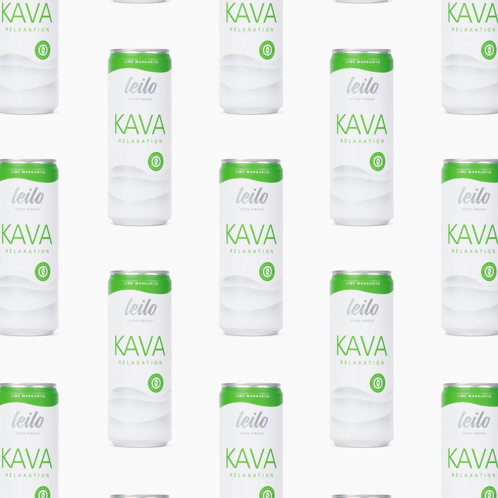 LEILO Kava Lime Margarita Mocktail – Sugar-Free, Non-Alcoholic 12-Pack (12 fl oz Cans)