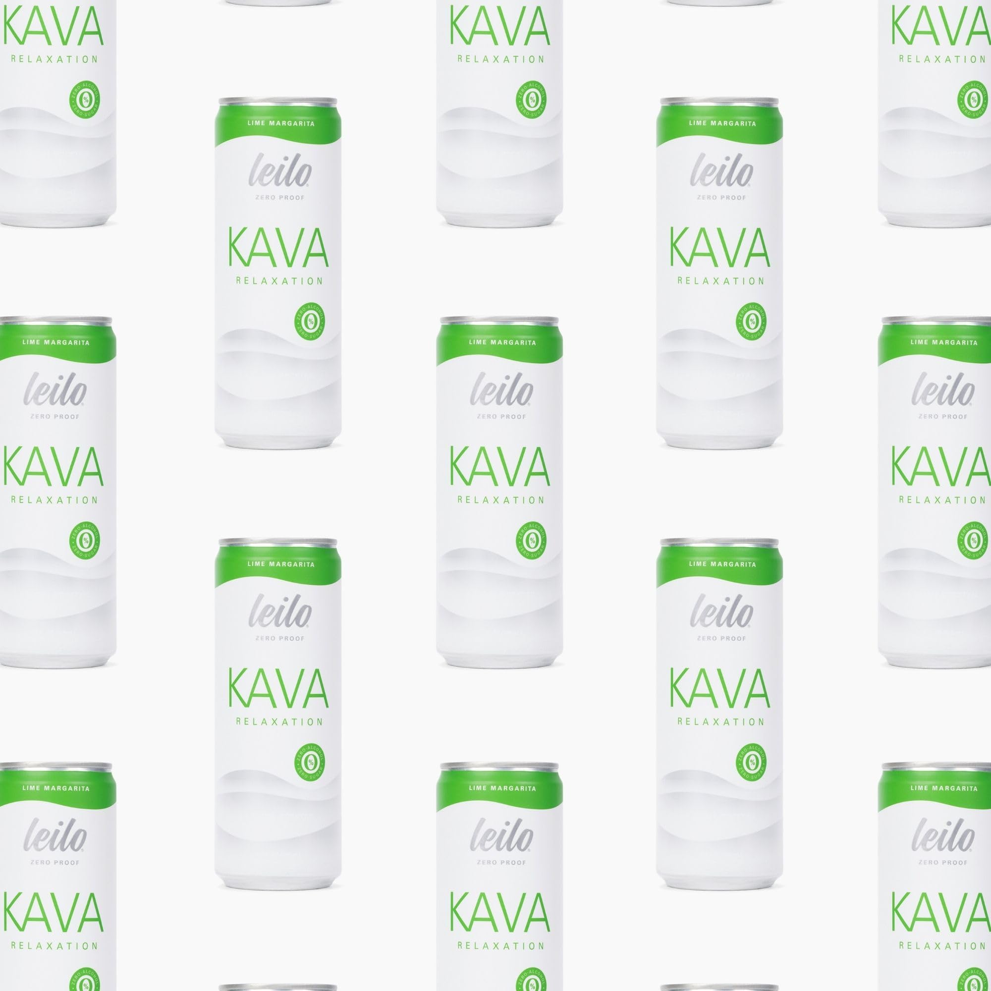 LEILO Kava Lime Margarita Mocktail – Sugar-Free, Non-Alcoholic 12-Pack (12 fl oz Cans)