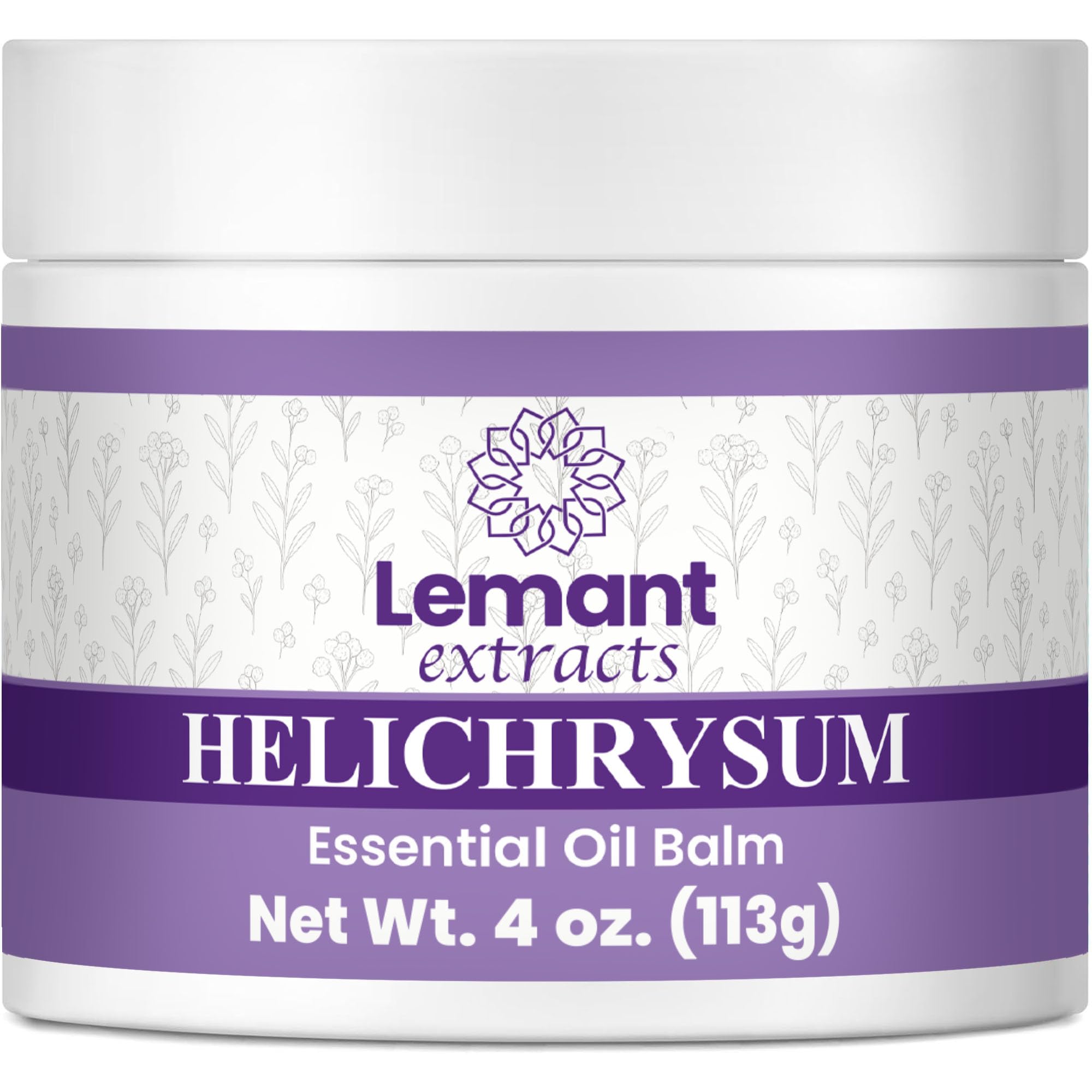 Lemant Extracts Helichrysum Balm (4 oz) – Triple Strength Helichrysum Essential Oil Salve to Reduce Bruising, Calm Redness & Support Skin Vitality (Includes One 4 oz Jar)