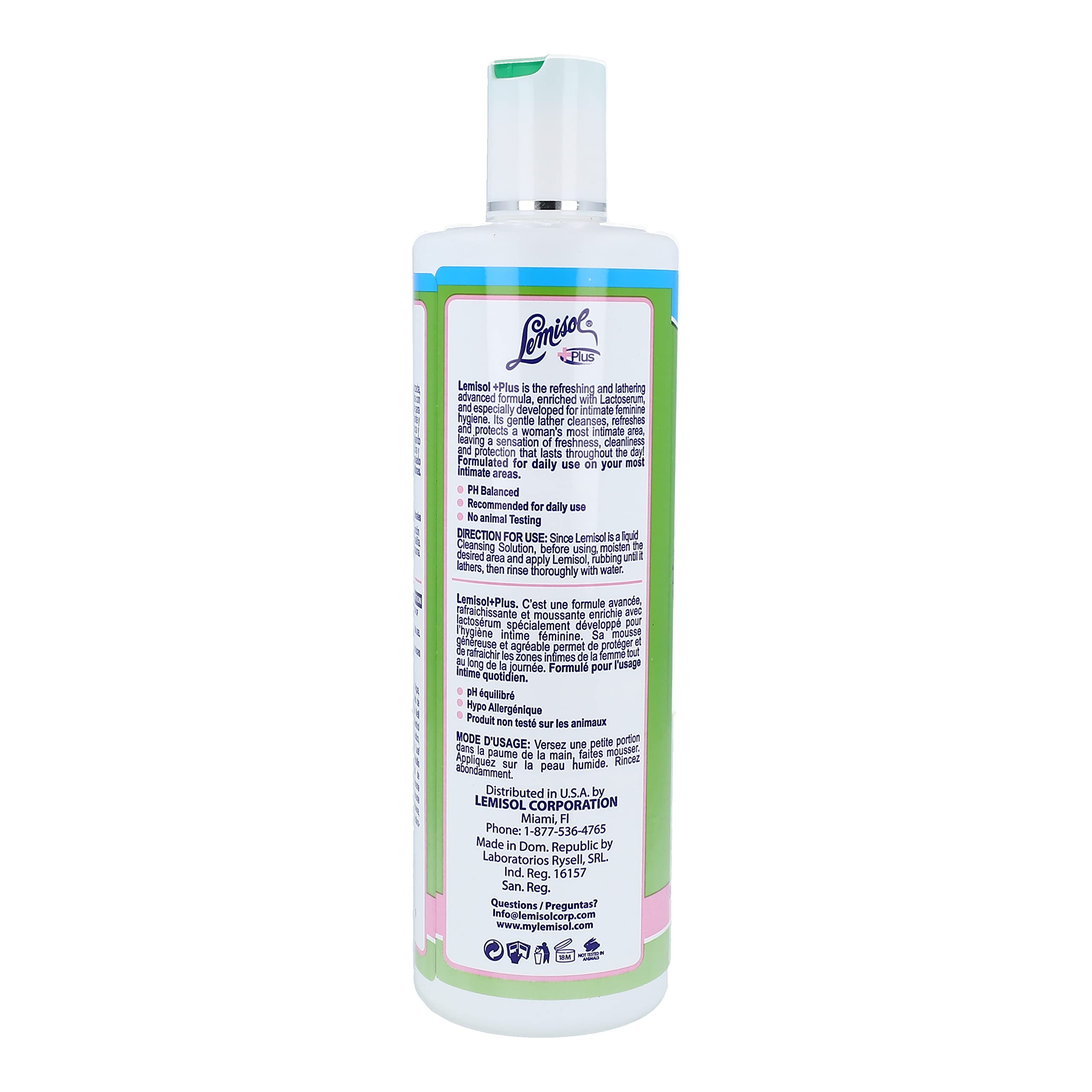 Lemisol Feminine Wash – Gentle Daily Cleanser, pH-Balanced & Hypoallergenic, 2x16oz