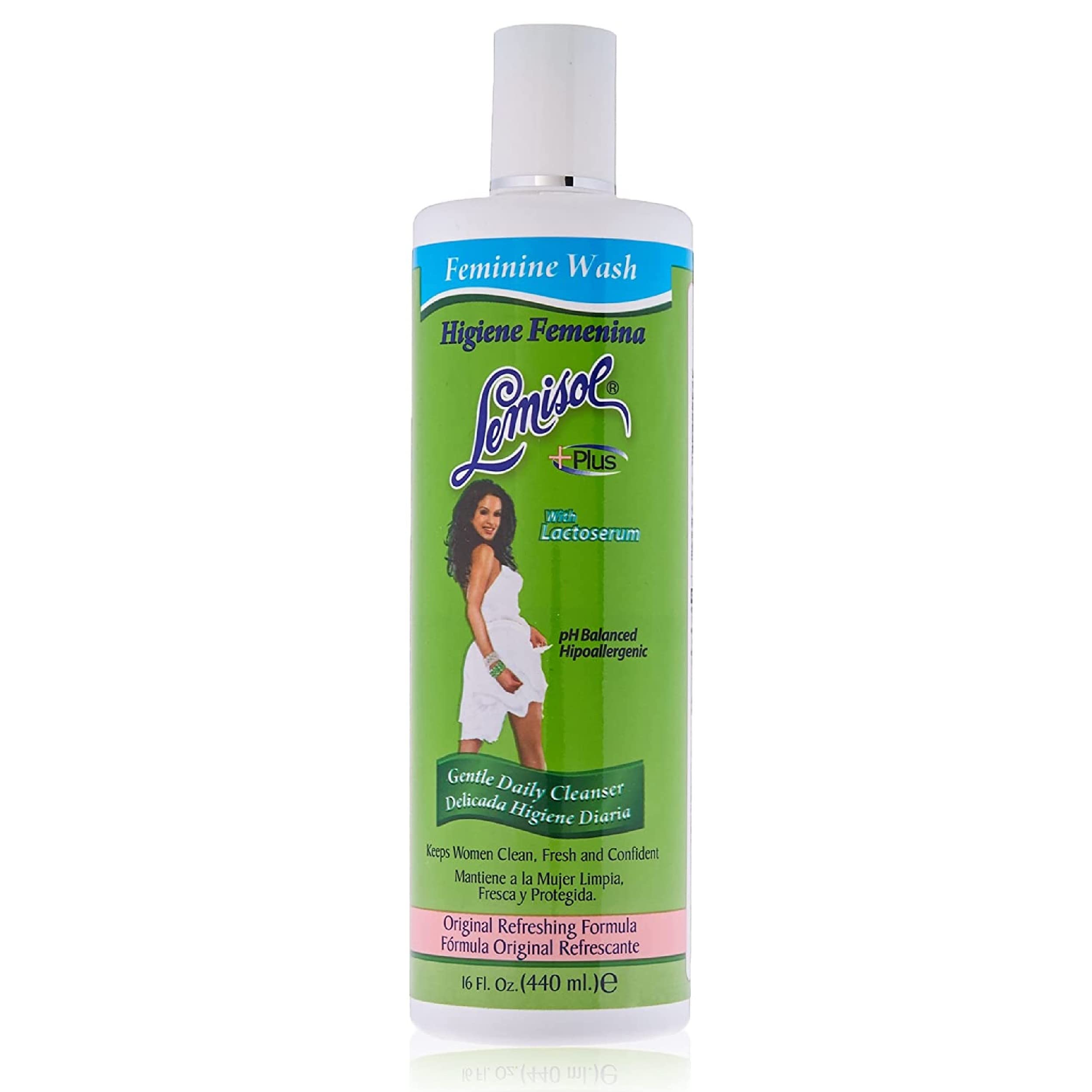 Lemisol Plus Feminine Wash 16 oz (Pack of 4) – pH-Balanced, Hypoallergenic, Menthol Fresh