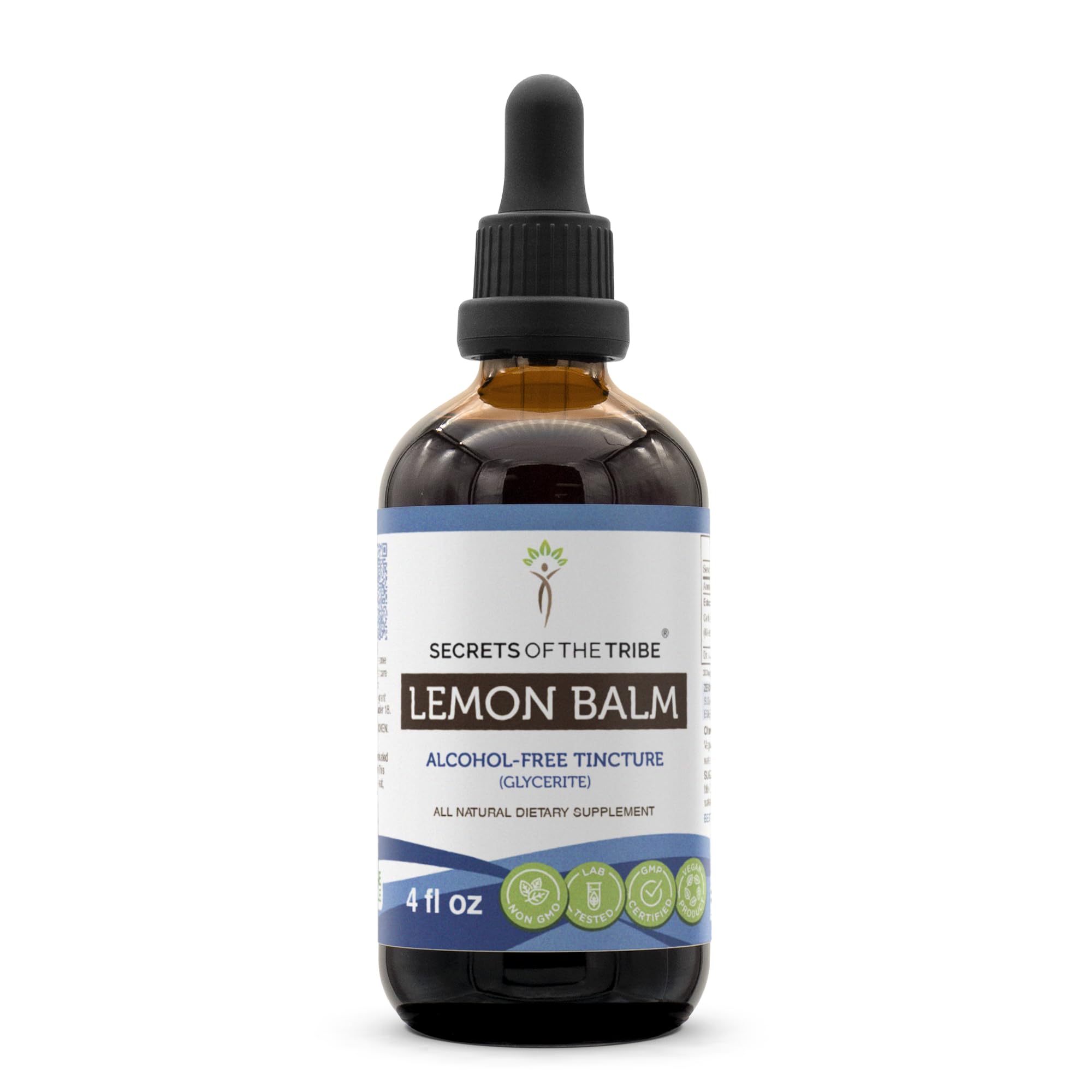 Secrets of the Tribe Lemon Balm Tincture – Alcohol-Free Liquid Extract (4 FL OZ)