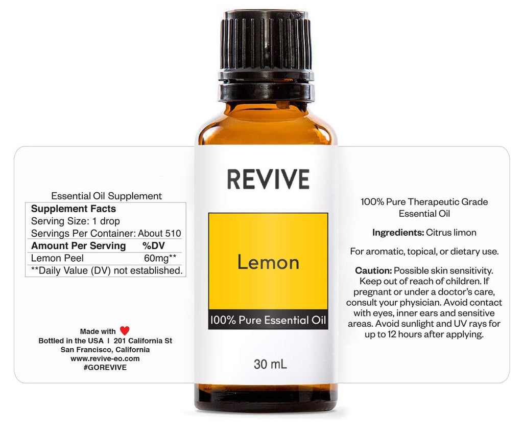 Lemon Essential Oil 30mL by Revive Essential Oils – 100% Pure Therapeutic Grade