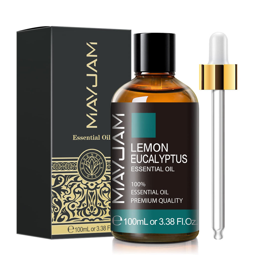 Lemon Eucalyptus Essential Oil – MAYJAM 100ml Amber Glass Bottle with Premium Dropper