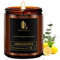 Lemon Eucalyptus Soy Candles 7oz • 50-Hour Burn Time • Home Scent & Gift