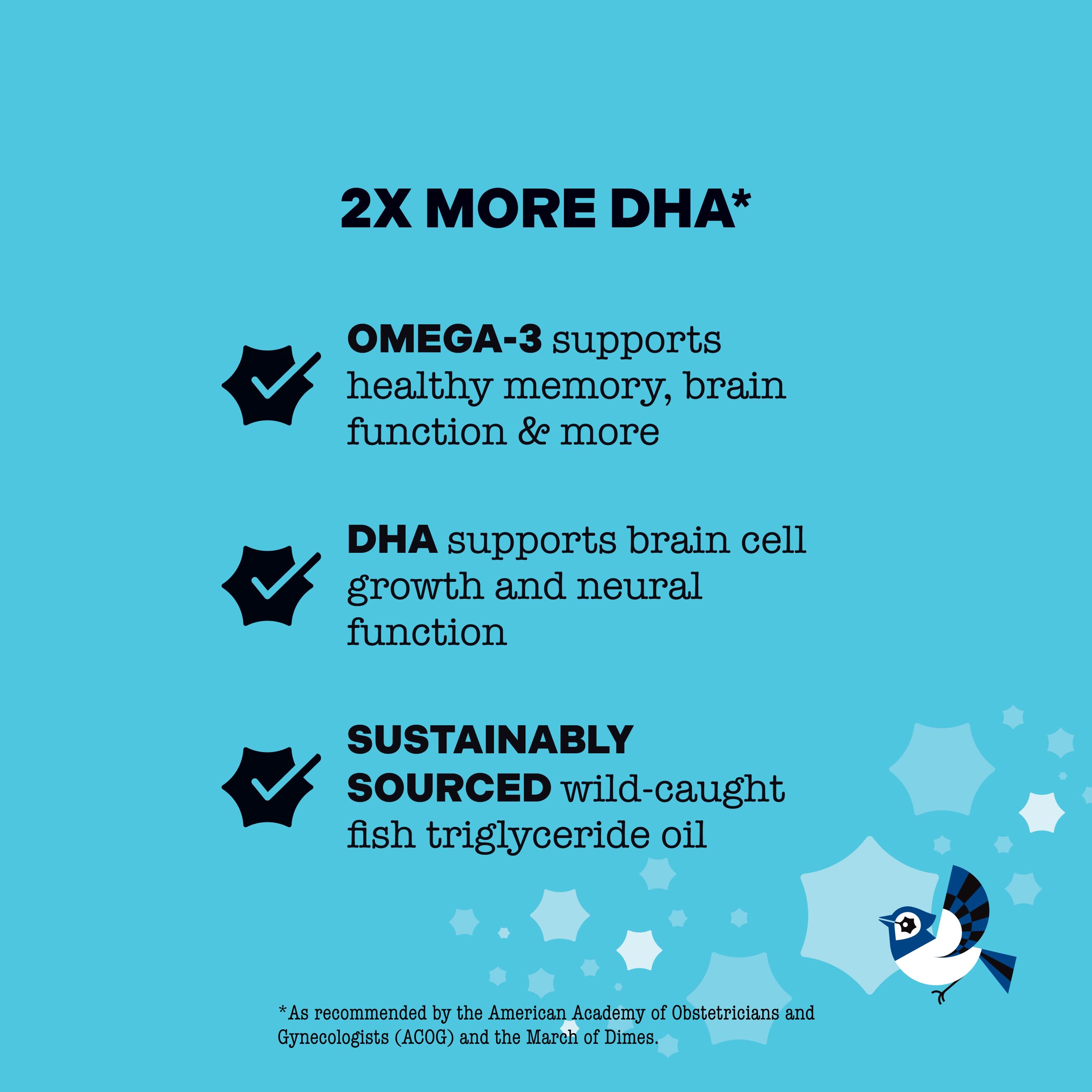 Best Nest Wellness Mama Bird Prenatal DHA – Omega-3 DHA & EPA for Pregnancy | 60 Softgels