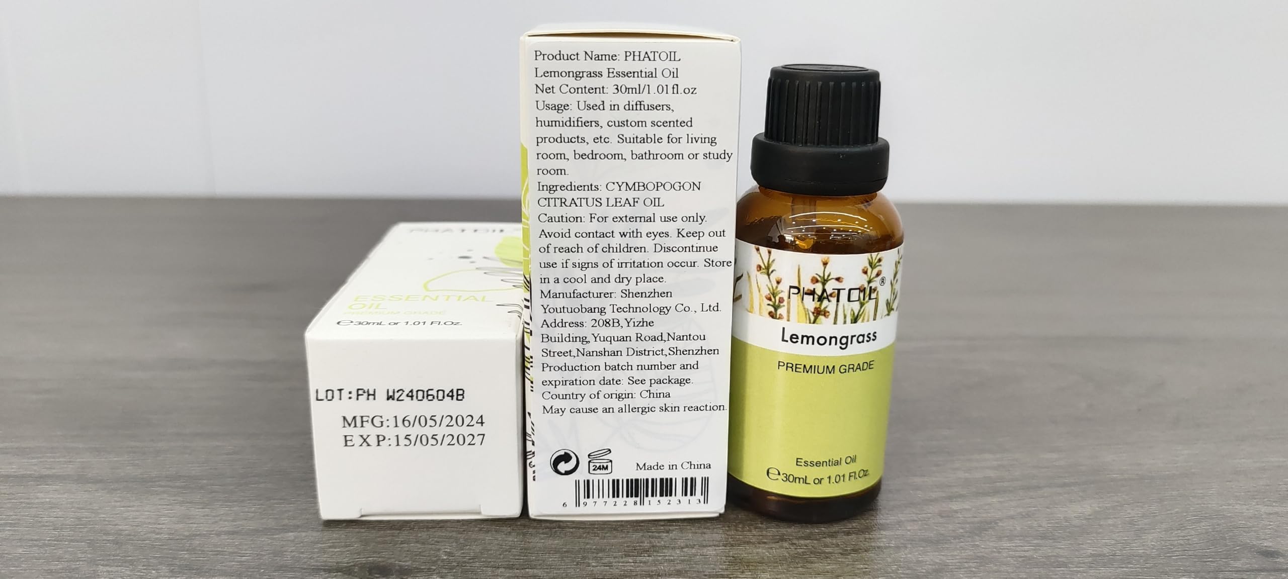 Lemongrass Essential Oil 30ml | PHATOIL - Long-Lasting Aromatherapy for Diffusers, DIY Soap & Candles