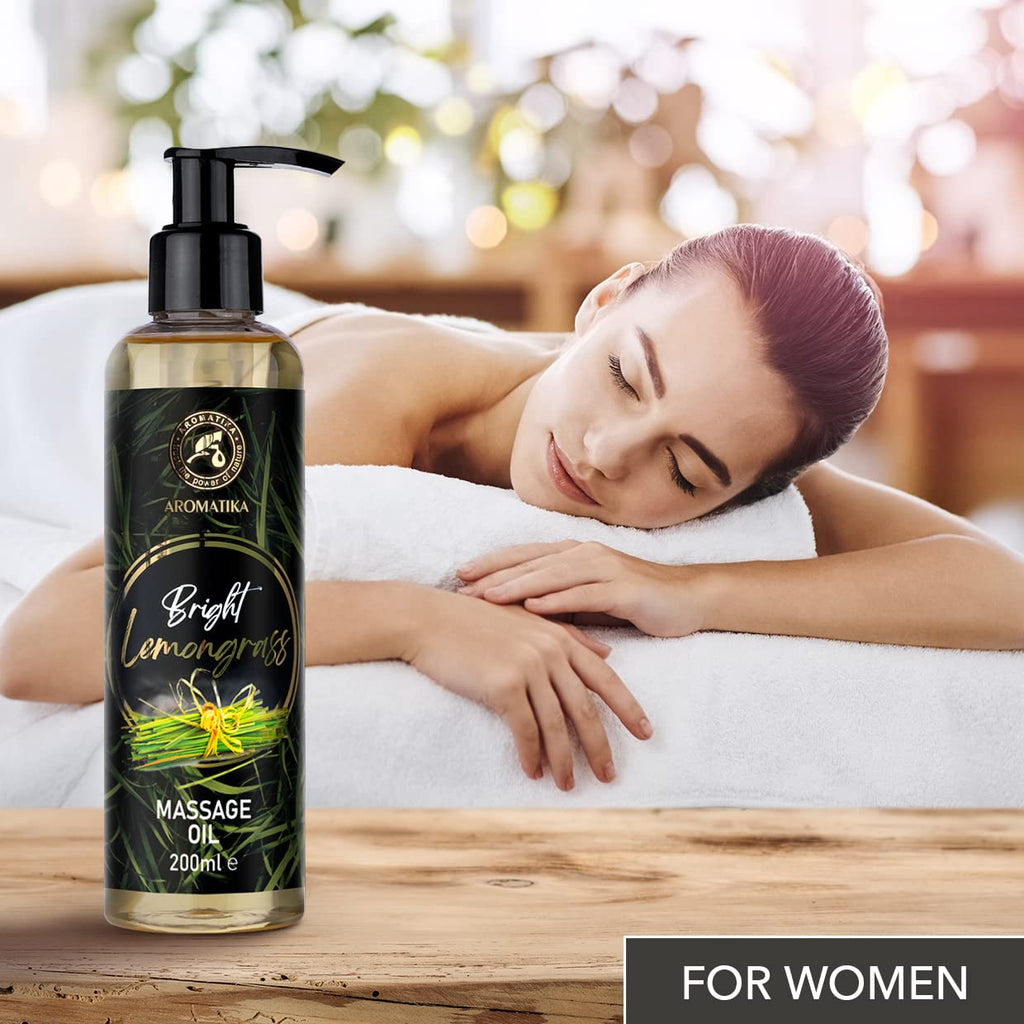 Lemongrass Massage Oil 200ml - Almond, Grapeseed & Wheat Germ - All Skin Types