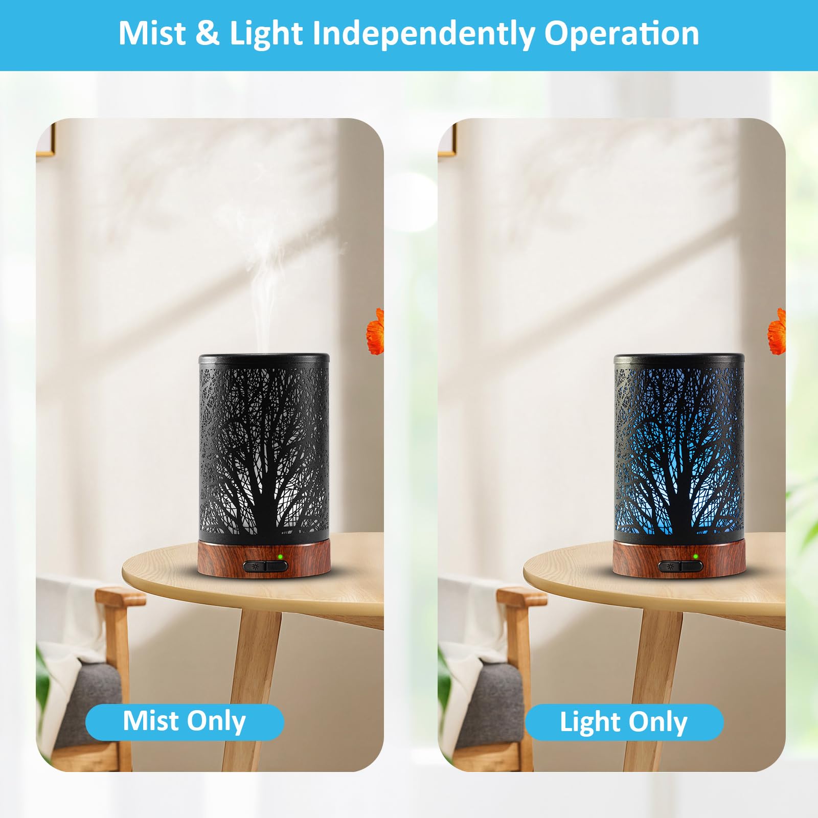 Oil Diffuser & Essential Oils Set (150ml) – 6 Oils, Auto Shut-Off, 7-Color Night Light | Gifts for Mom