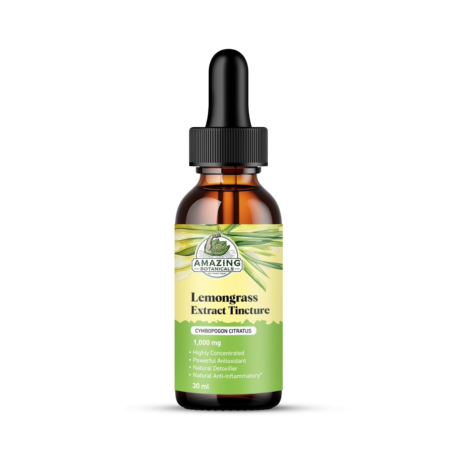 Amazing Botanicals Lemongrass Tincture – Organic Cymbopogon Citratus 30ml (1oz)