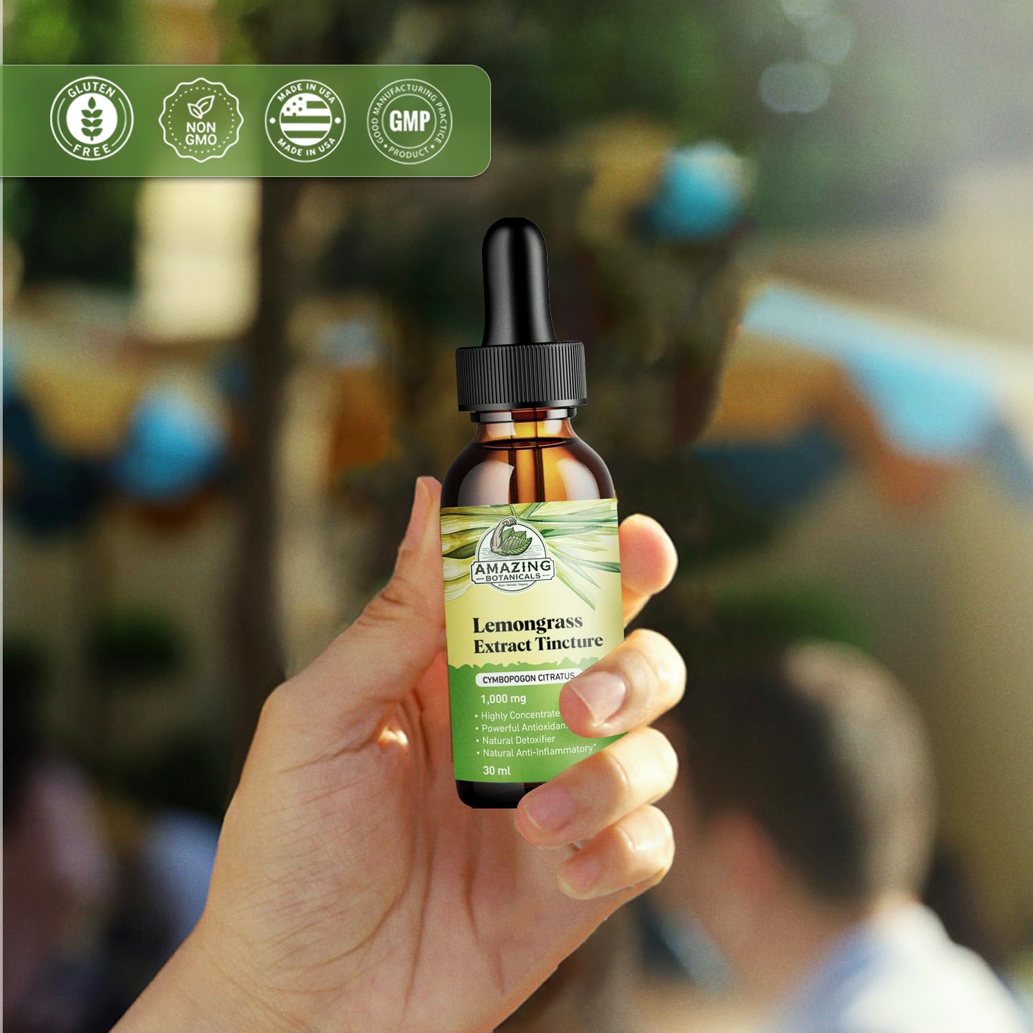 Amazing Botanicals Lemongrass Tincture – Organic Cymbopogon Citratus 30ml (1oz)